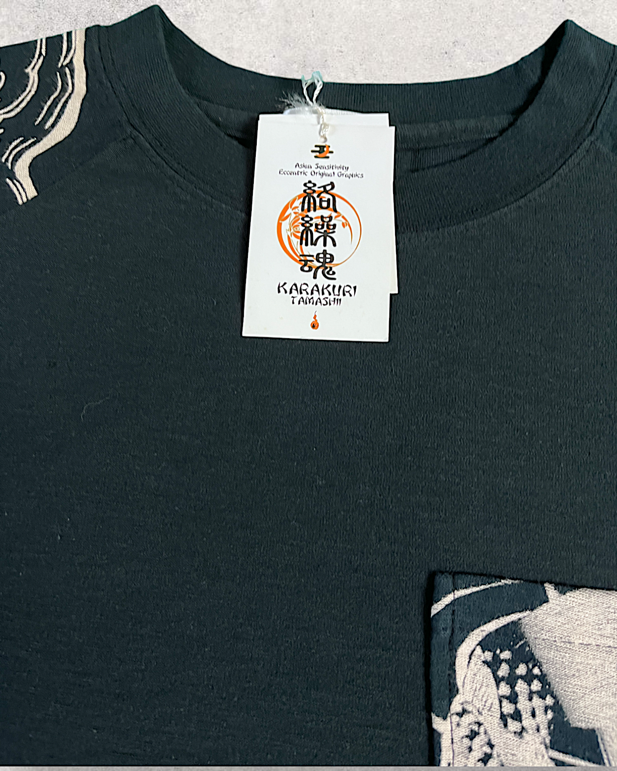 [L]Brand-new KARAKURI TAMASHII embroidery KOI t-shirts | vintage