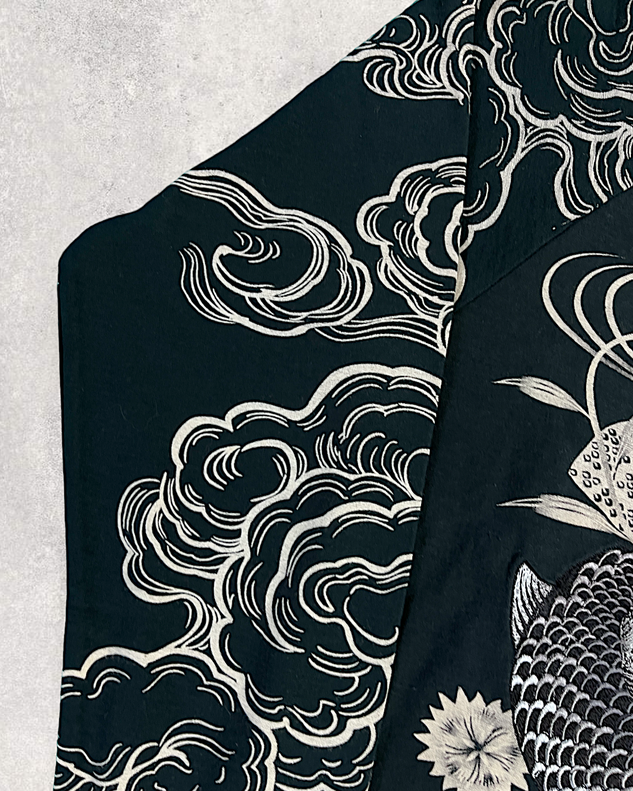 [L]Brand-new KARAKURI TAMASHII embroidery KOI t-shirts | vintage