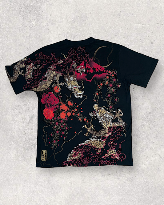 [XL] Rare embroidery double dragon t-shirts