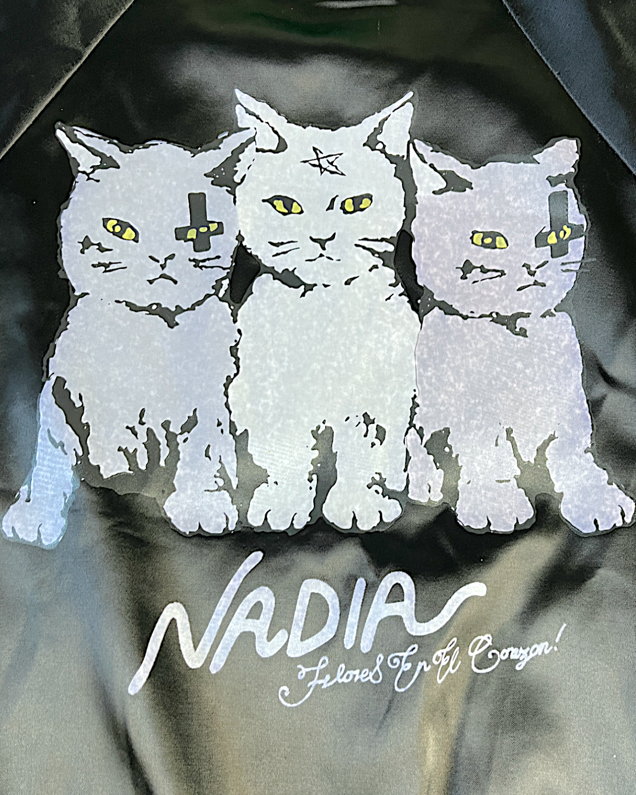 [S] Cute jacket with rock and roll cat sukajan | Vintage jacket
