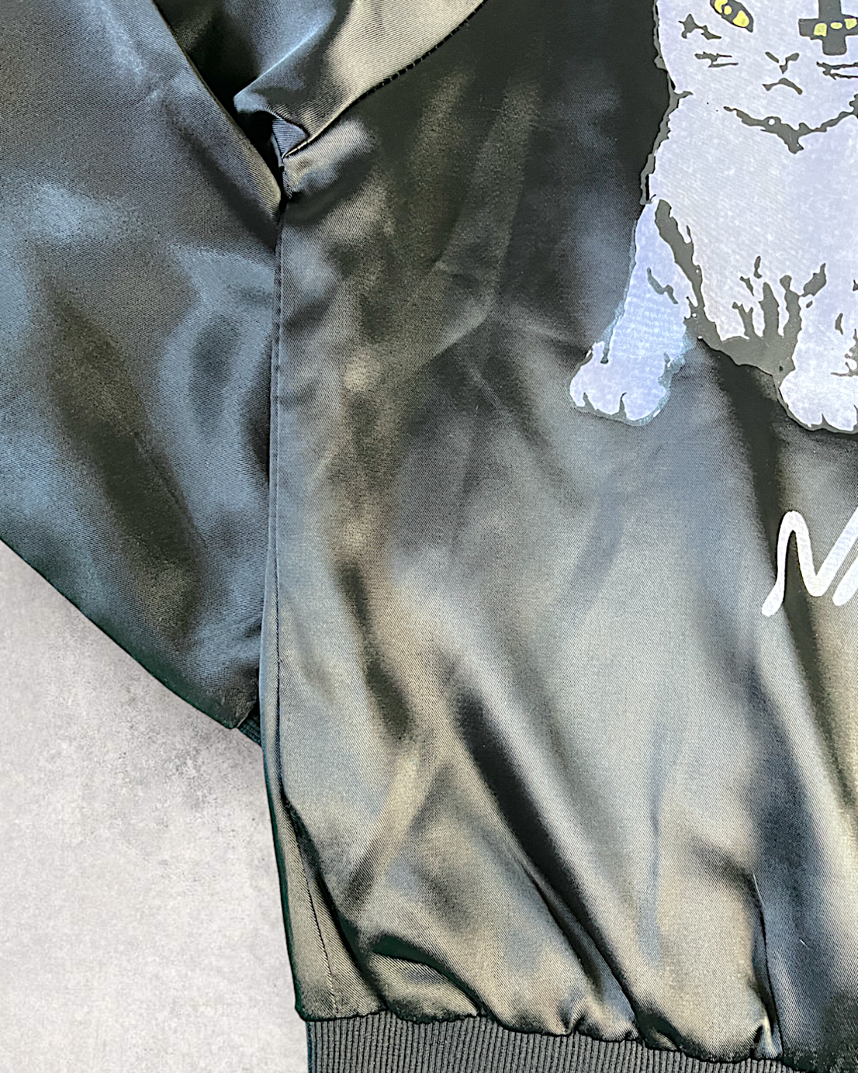 [S] Cute jacket with rock and roll cat sukajan | Vintage jacket