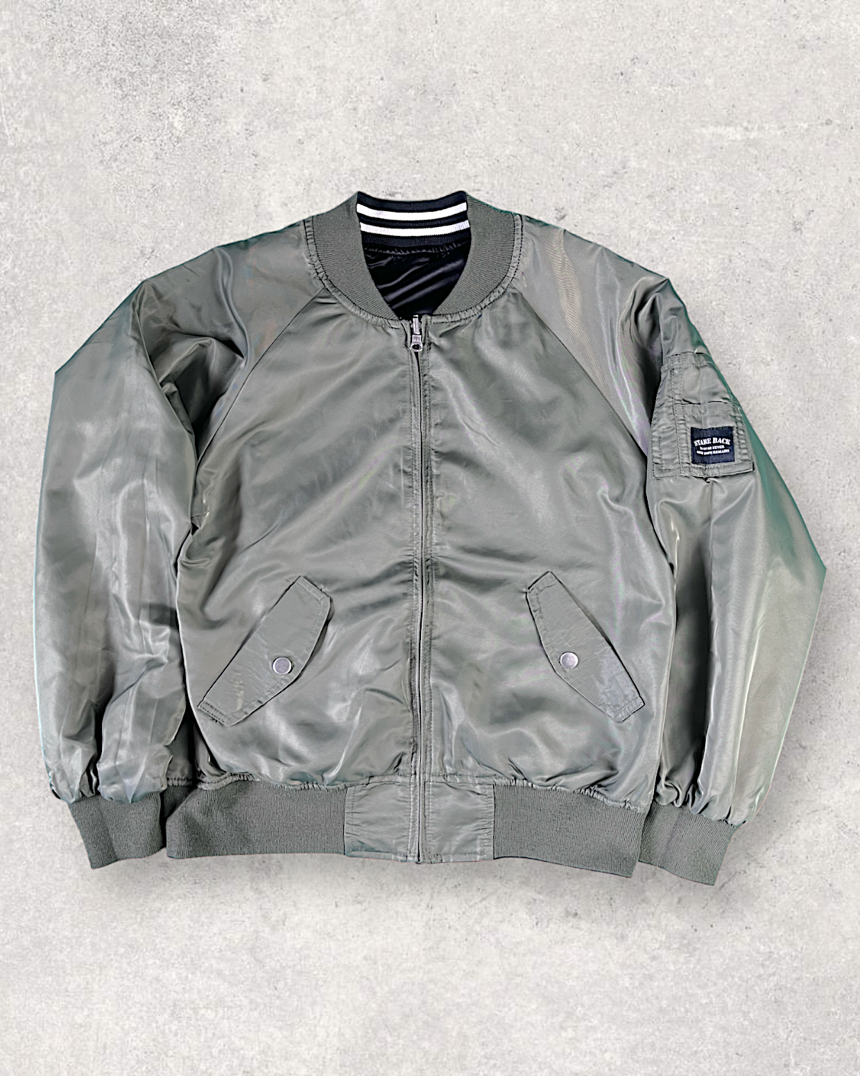 [S] Flight jacket with pretty flowers and any coordinates | Vintage jacket
