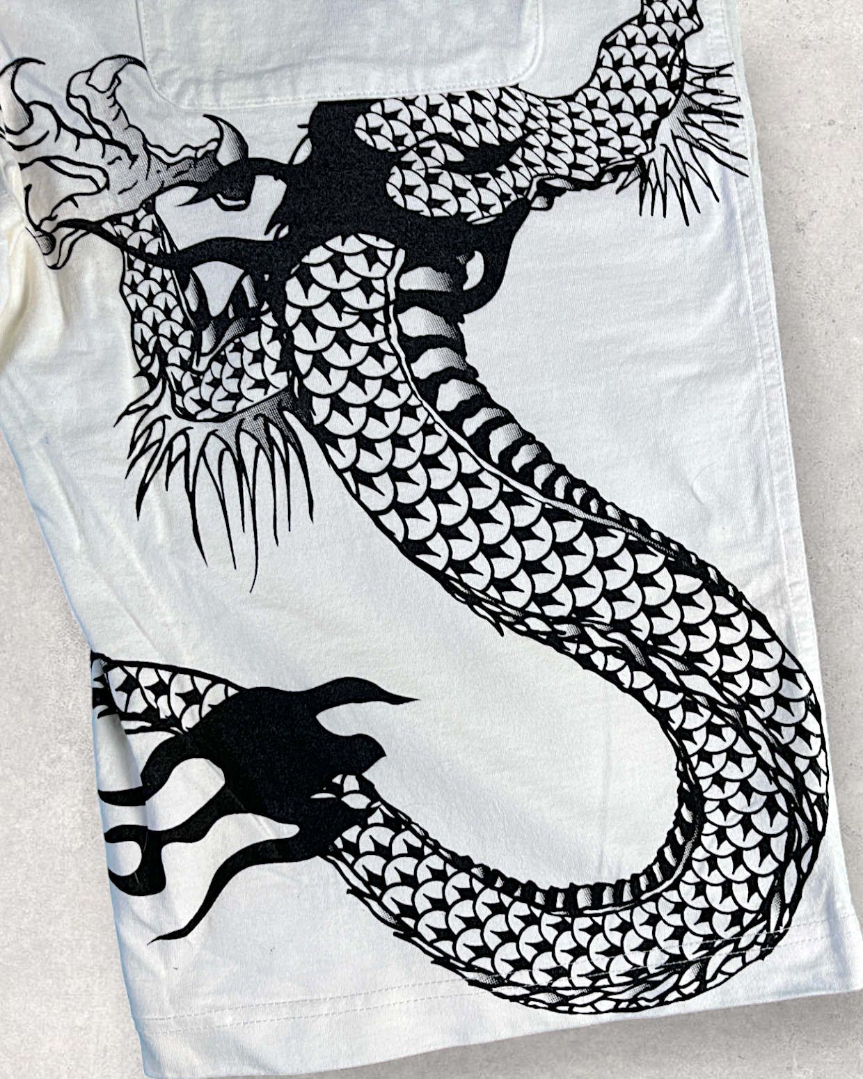 [L] Karakuri Tamashii dragon embroidery top and bottom shirt shorts L | Vintag