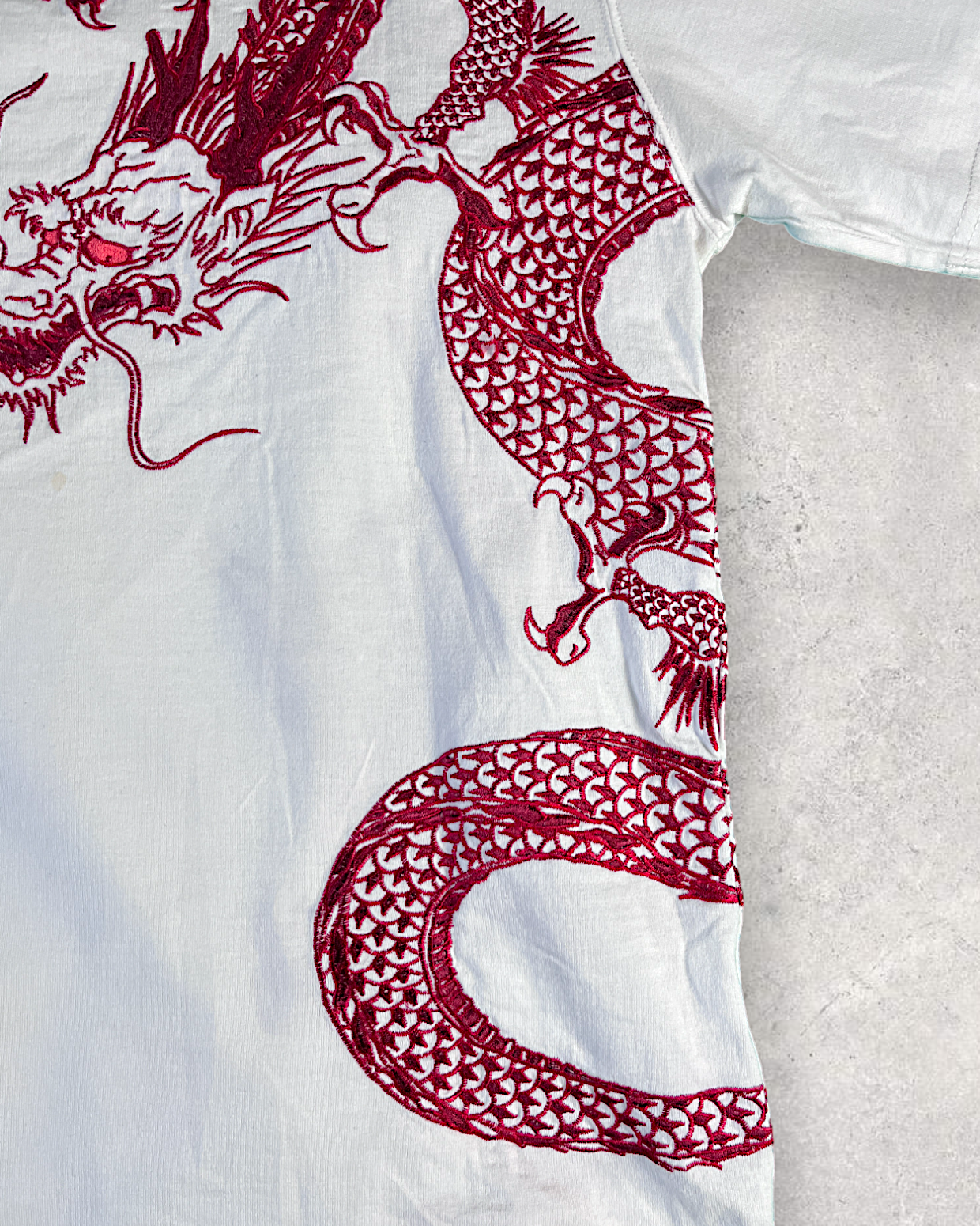 [L] Karakuri Tamashii dragon embroidery top and bottom shirt shorts L | Vintag