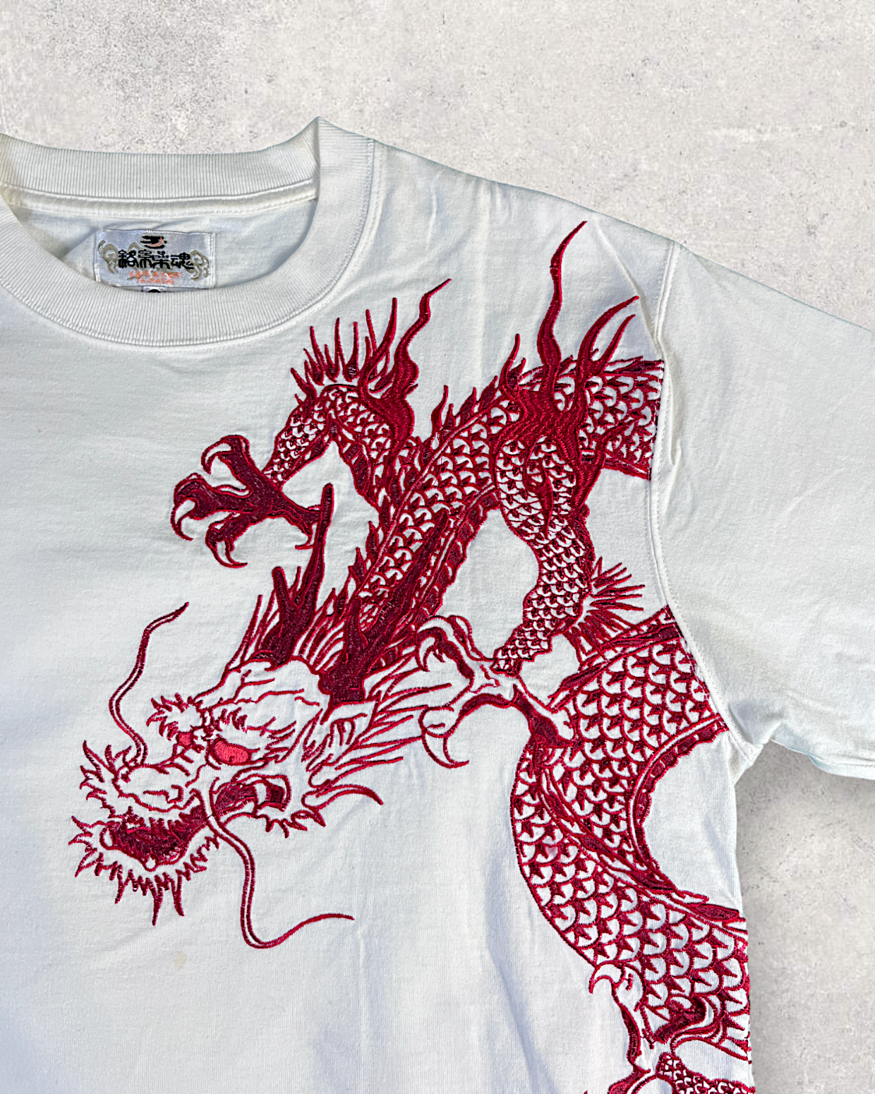 [L] Karakuri Tamashii dragon embroidery top and bottom shirt shorts L | Vintag