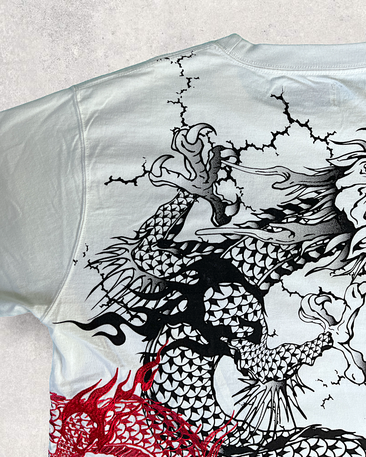 [L] Karakuri Tamashii dragon embroidery top and bottom shirt shorts L | Vintag