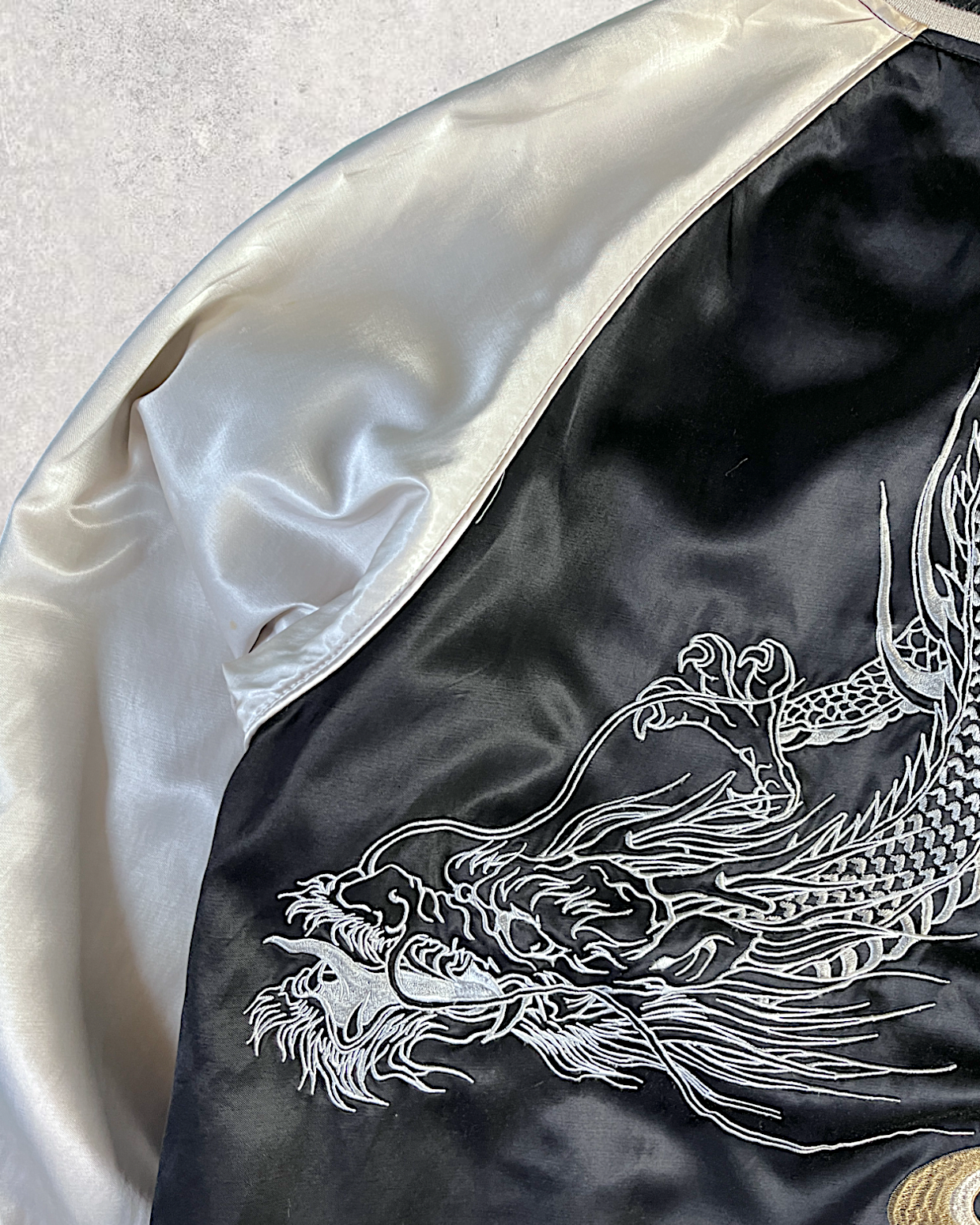 [XL] Dragon and flower reversible jacket | Vintage jacket