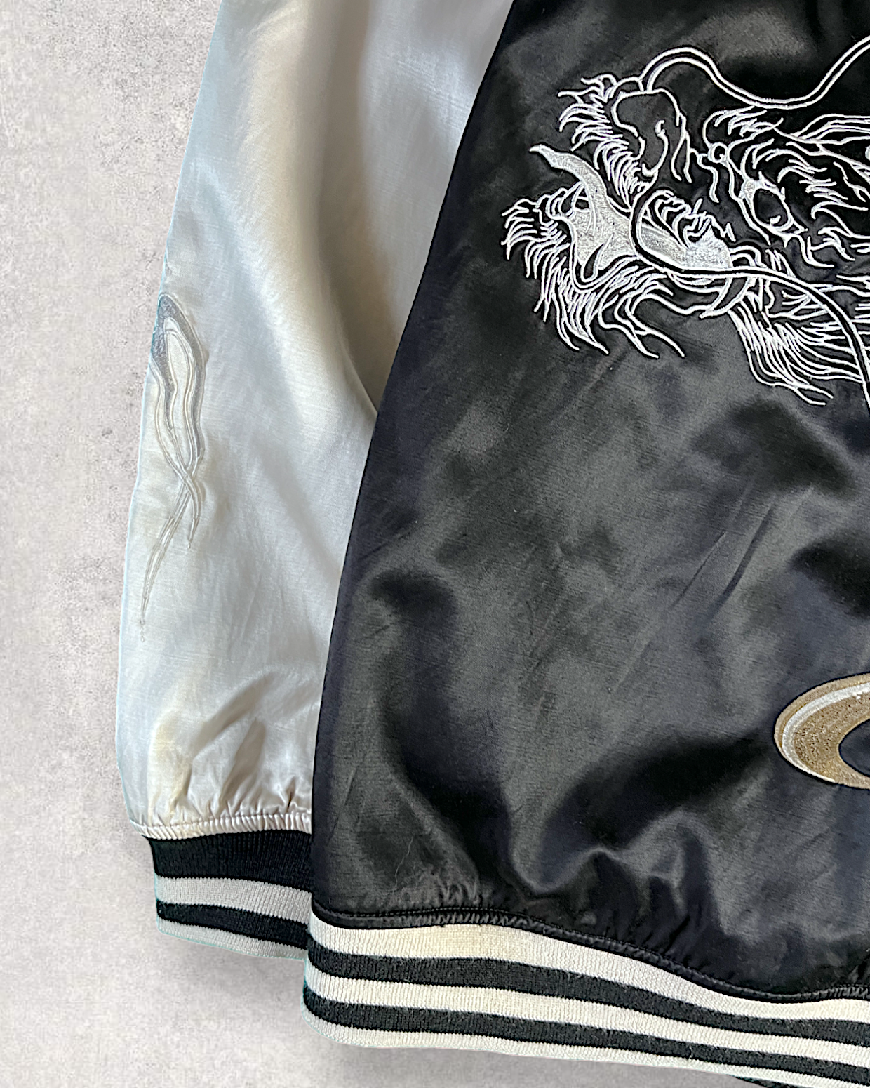 [XL] Dragon and flower reversible jacket | Vintage jacket