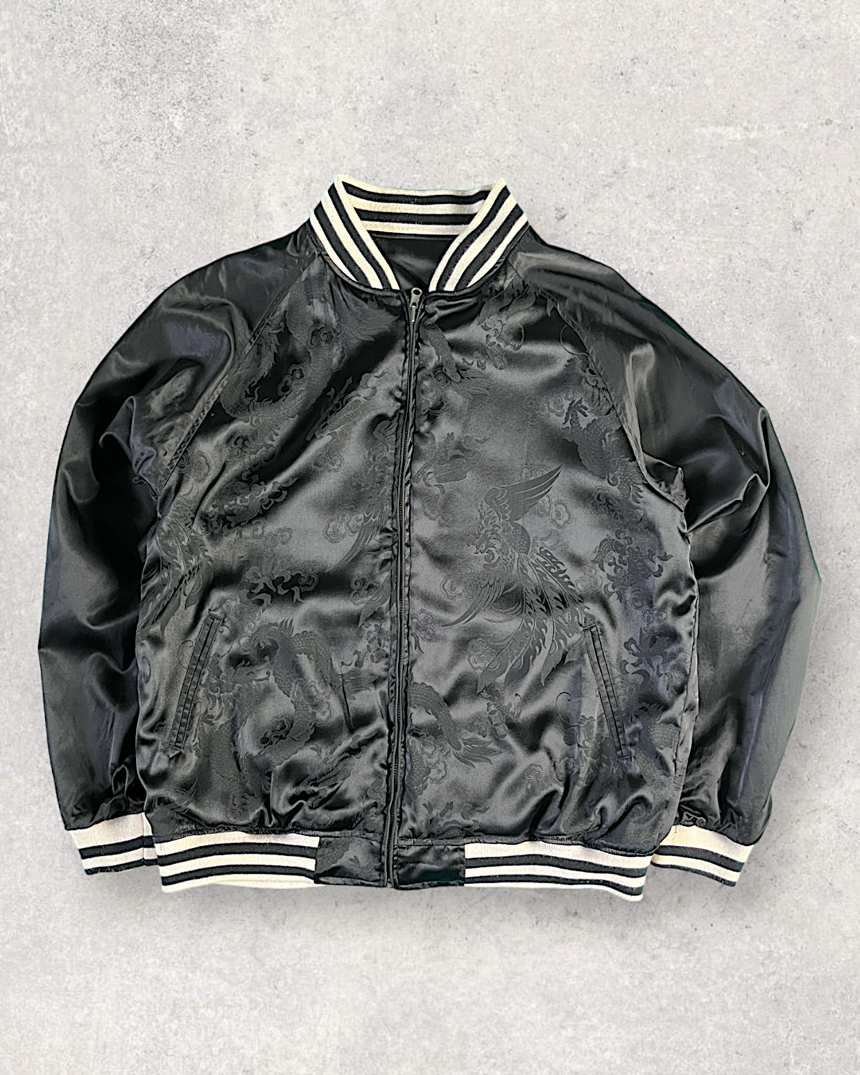 [XL] Dragon and flower reversible jacket | Vintage jacket
