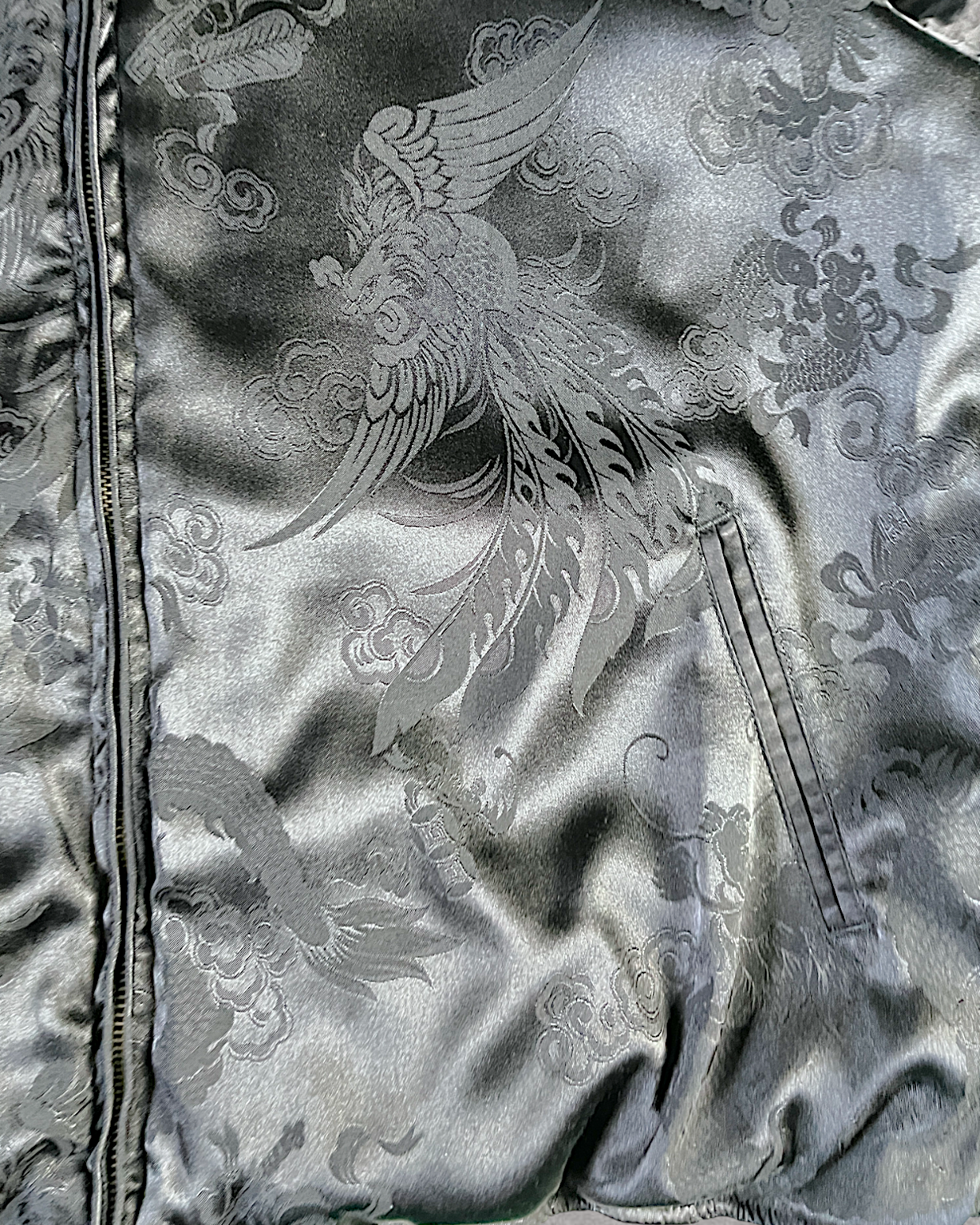 [XL] Dragon and flower reversible jacket | Vintage jacket
