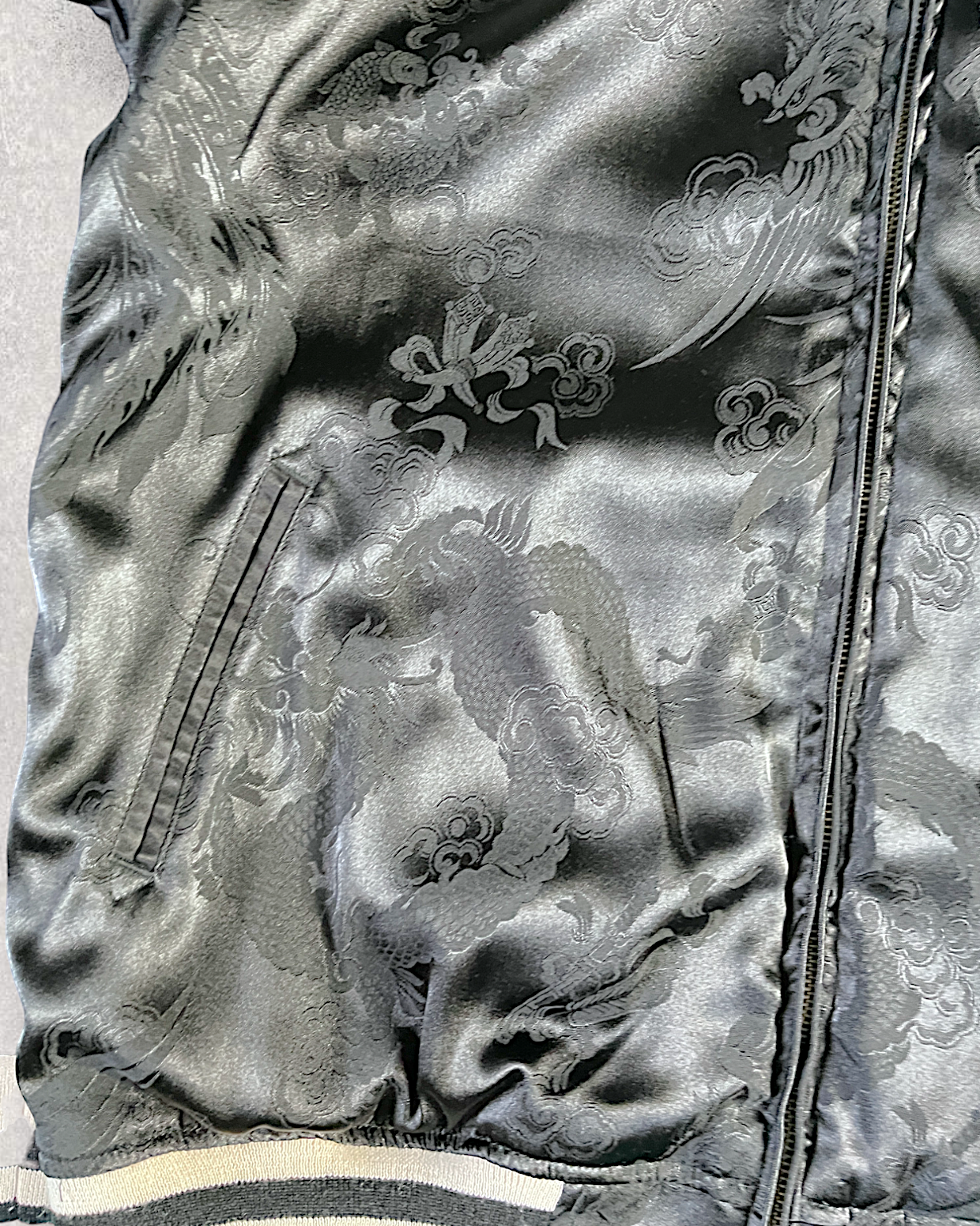 [XL] Dragon and flower reversible jacket | Vintage jacket
