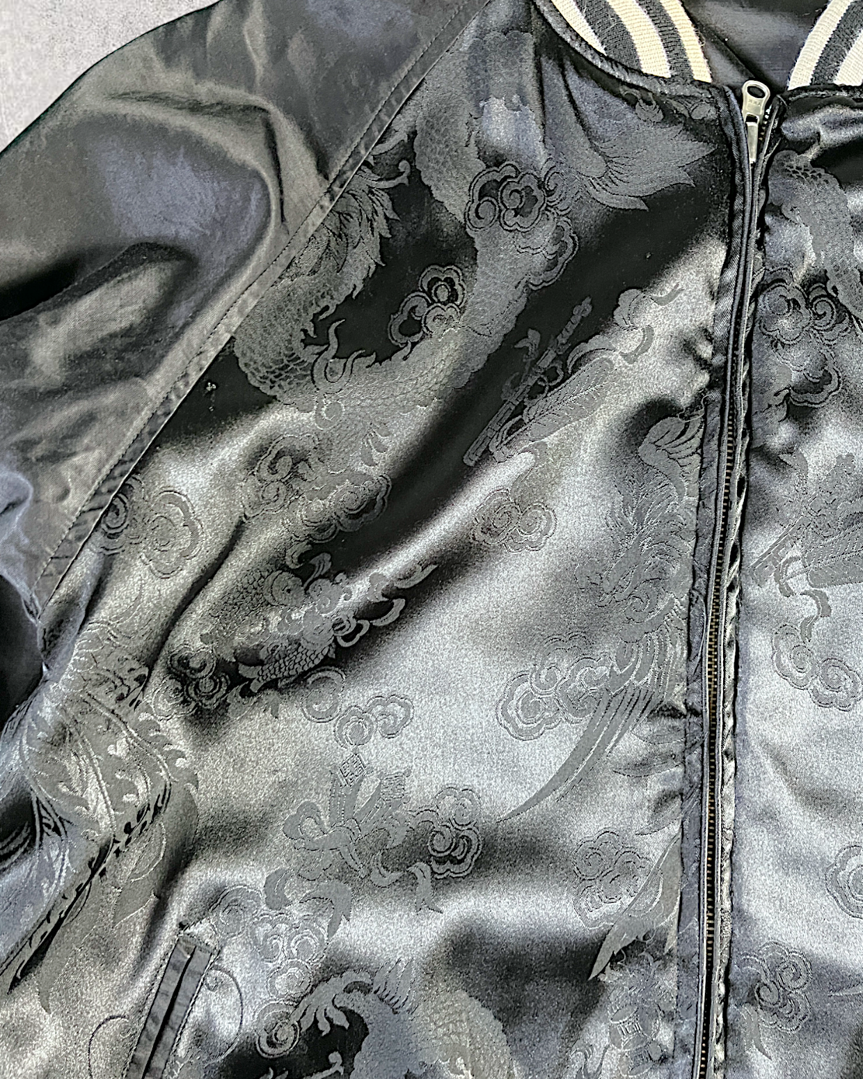 [XL] Dragon and flower reversible jacket | Vintage jacket