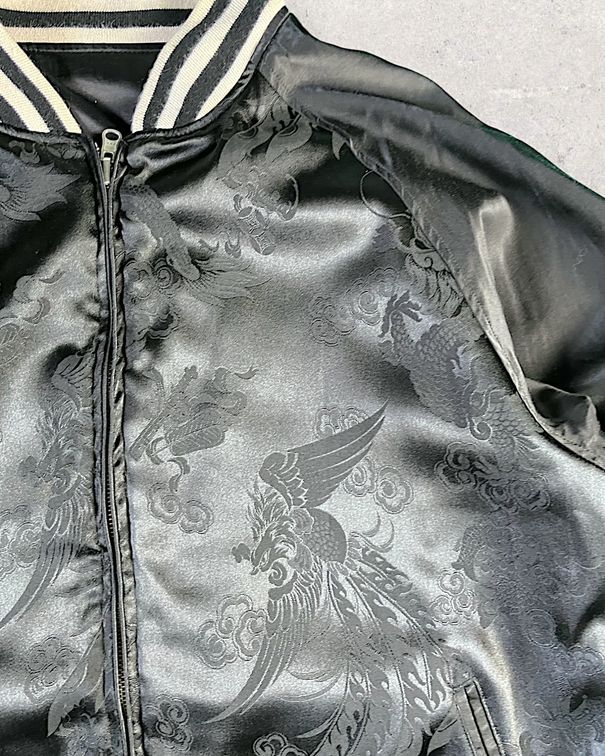 [XL] Dragon and flower reversible jacket | Vintage jacket