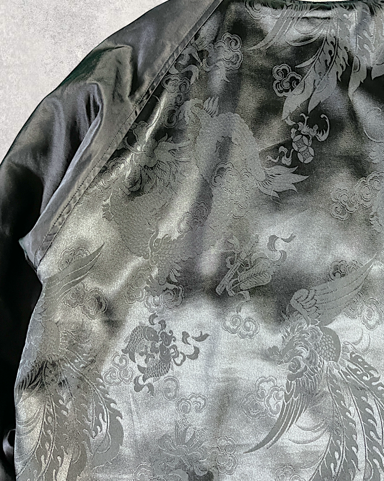 [XL] Dragon and flower reversible jacket | Vintage jacket
