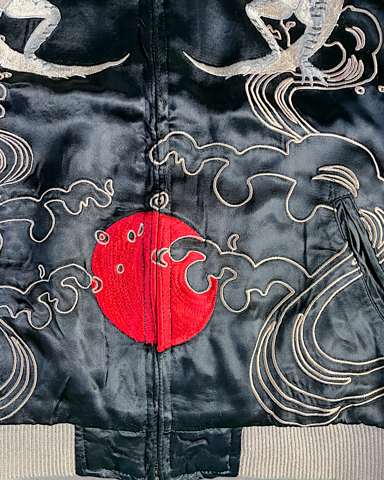 [M] Super Rare sanmaruichi ◆Frog reversible sukajan/M/rayon/BLK | Vintage jacket