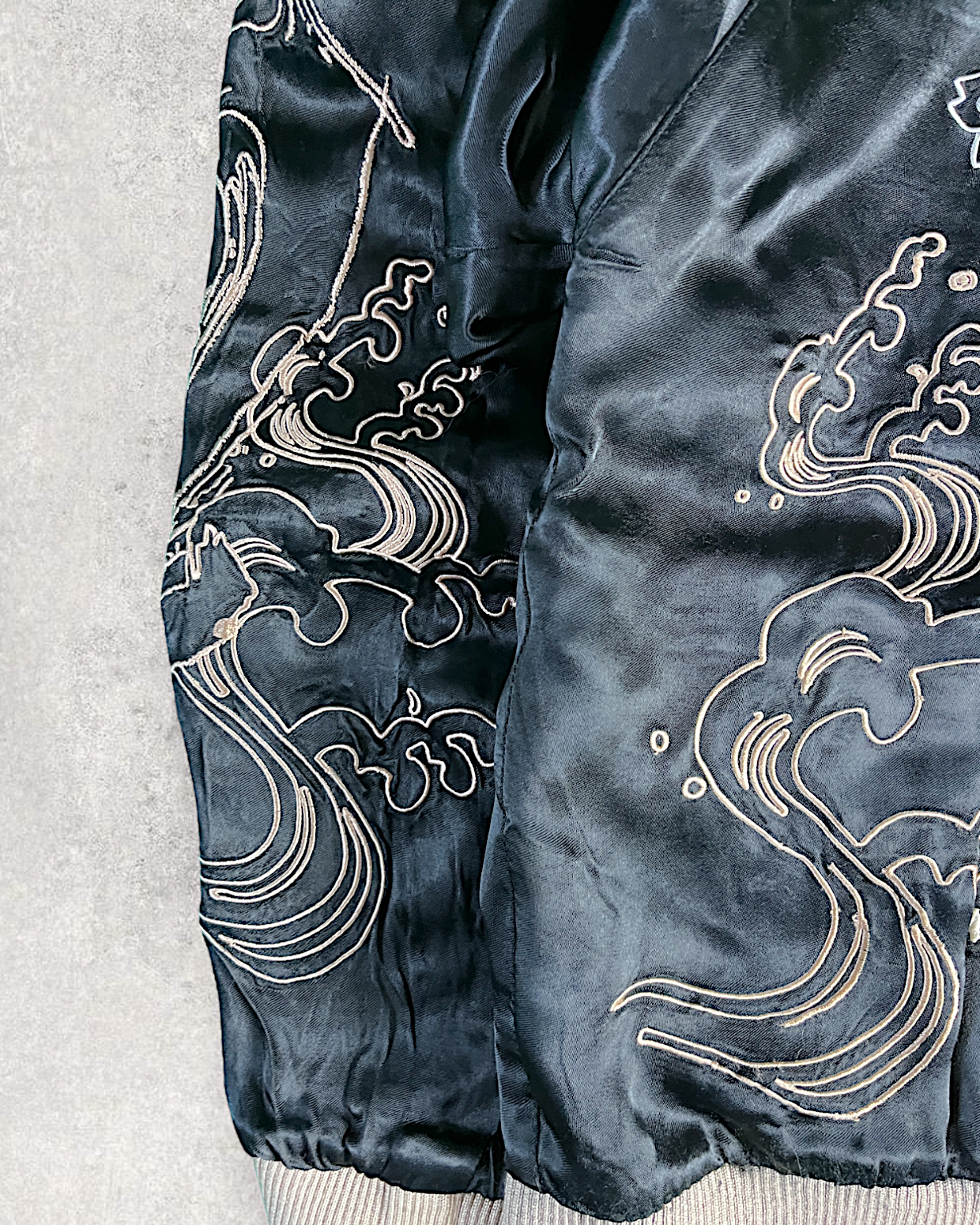 [M] Super Rare sanmaruichi ◆Frog reversible sukajan/M/rayon/BLK | Vintage jacket