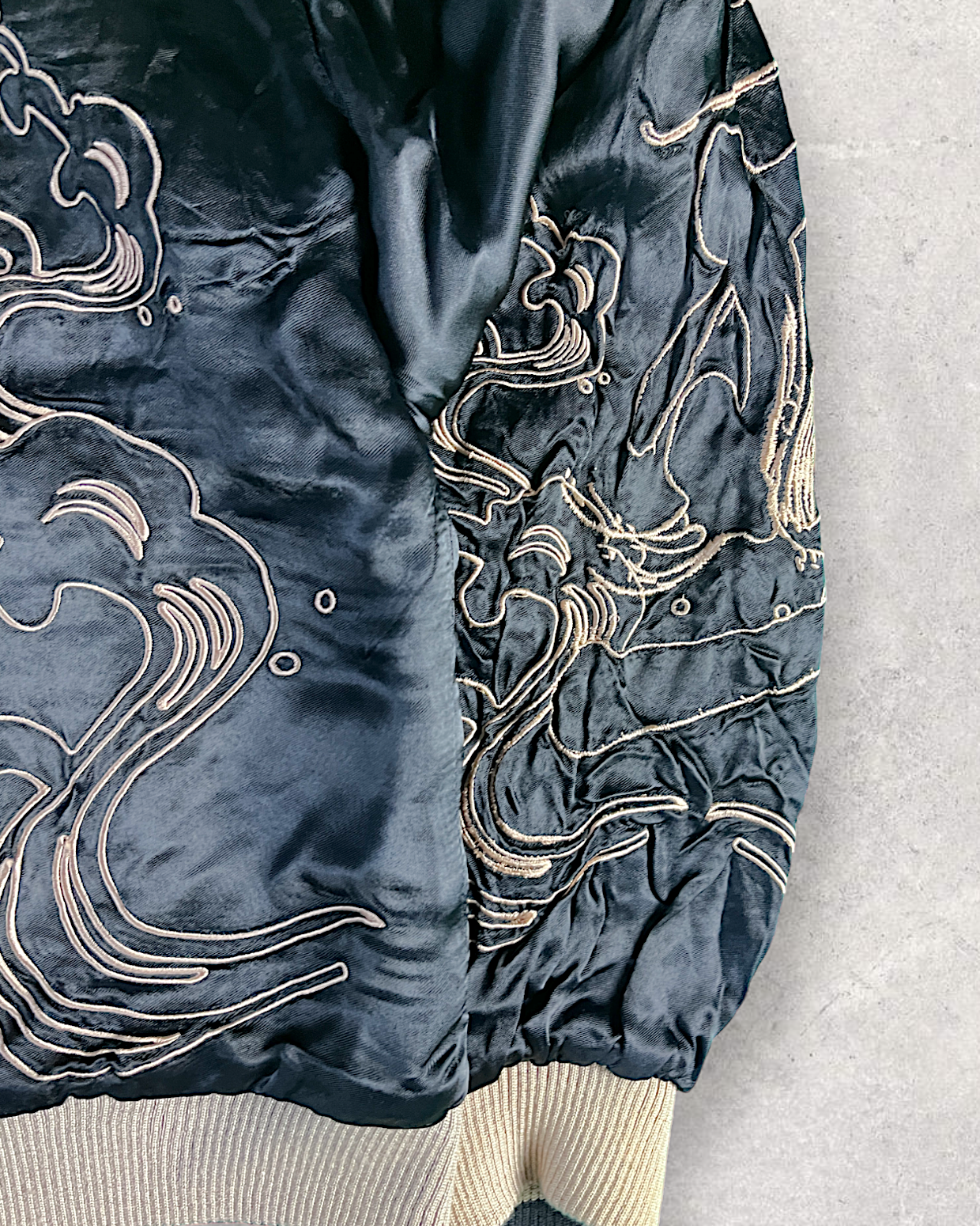 [M] Super Rare sanmaruichi ◆Frog reversible sukajan/M/rayon/BLK | Vintage jacket