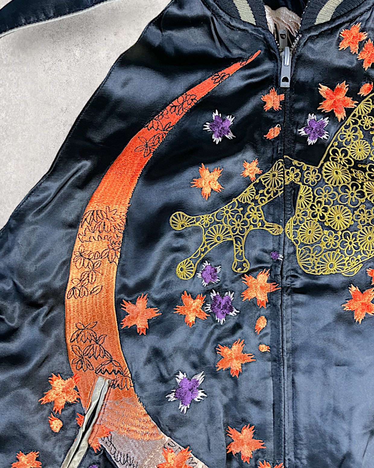 [M] Super Rare sanmaruichi ◆Frog reversible sukajan/M/rayon/BLK | Vintage jacket