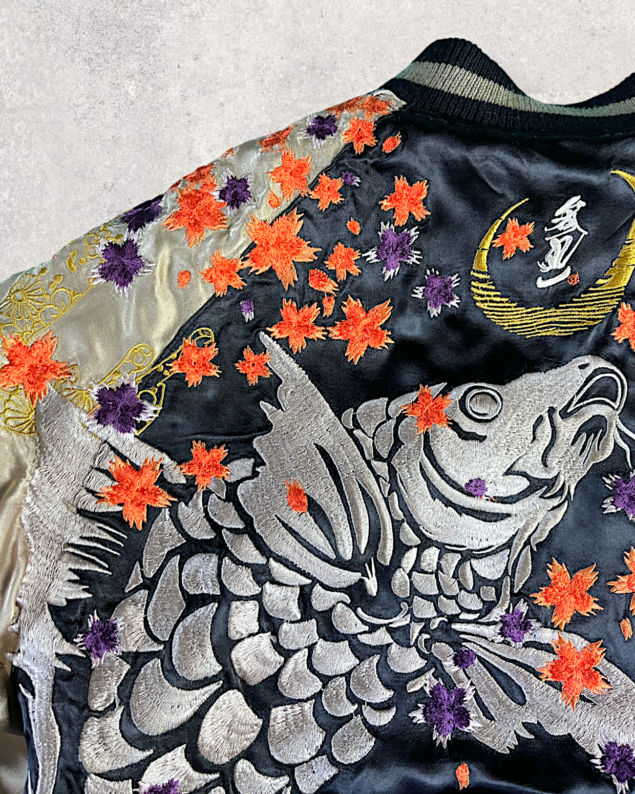 [M] Super Rare sanmaruichi ◆Frog reversible sukajan/M/rayon/BLK | Vintage jacket