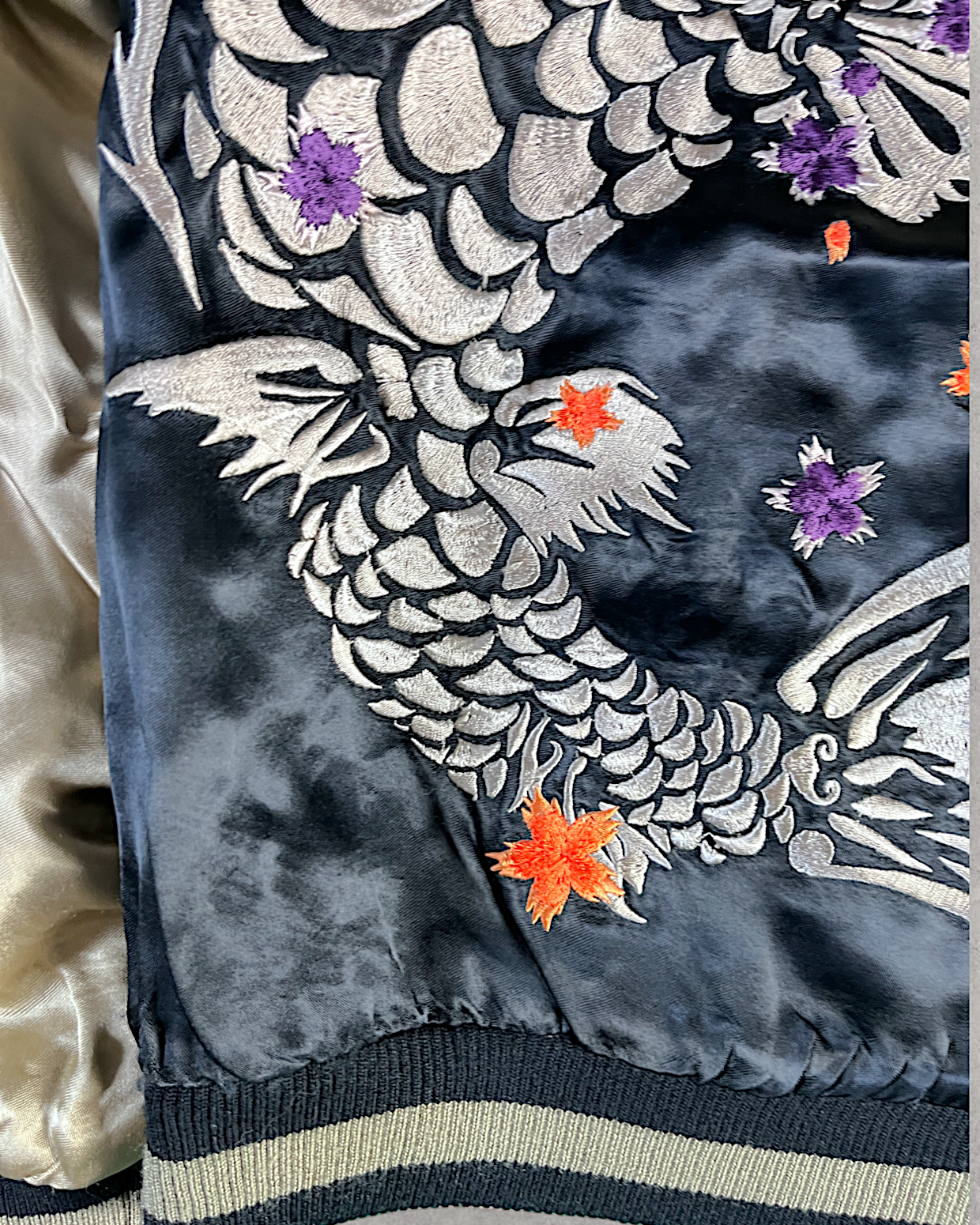 [M] Super Rare sanmaruichi ◆Frog reversible sukajan/M/rayon/BLK | Vintage jacket