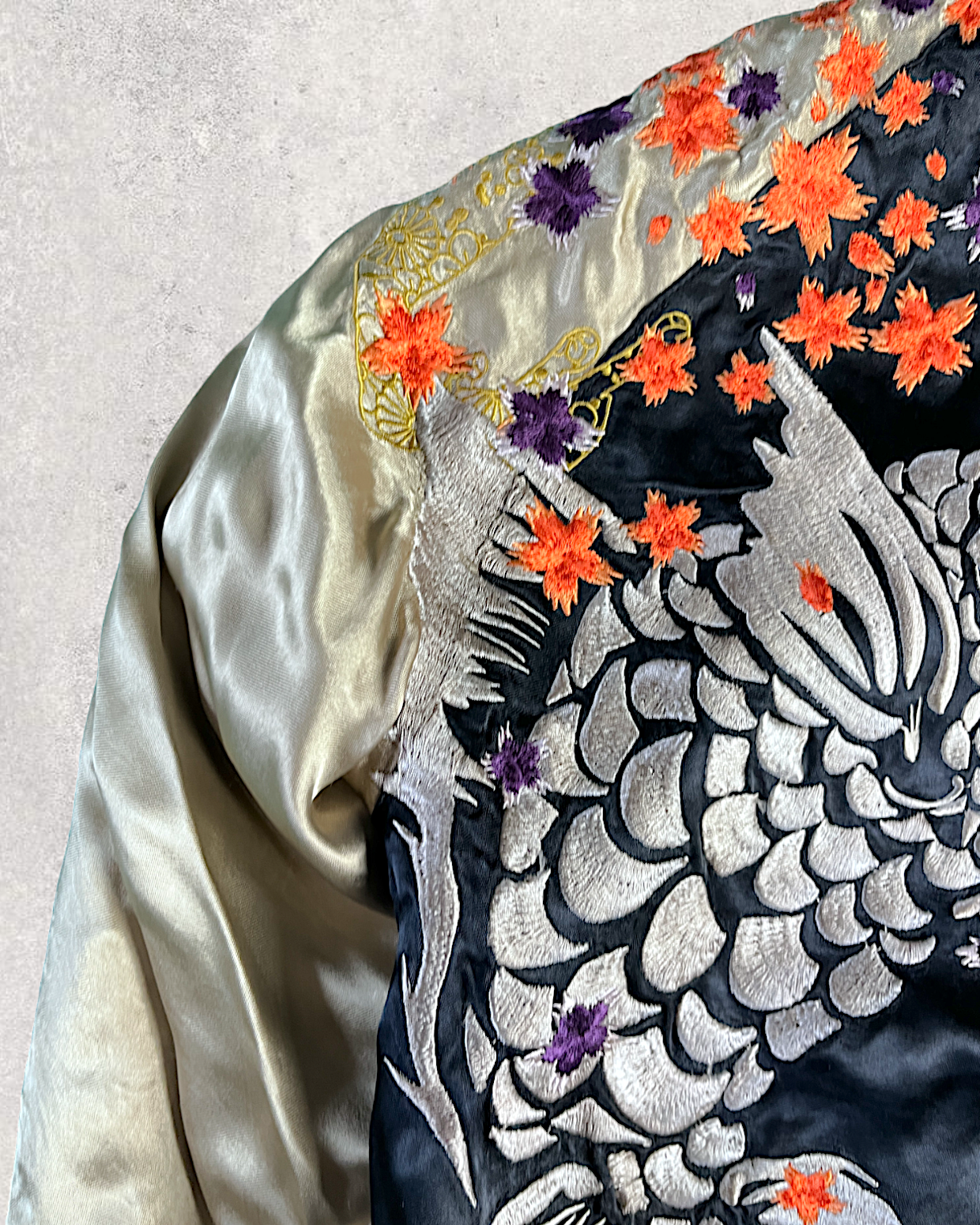 [M] Super Rare sanmaruichi ◆Frog reversible sukajan/M/rayon/BLK | Vintage jacket