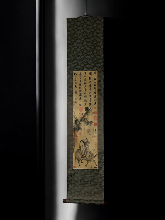 [Reproduction Copy]Laozi Riding an Ox – A Symbol of Wisdom and Tranquility