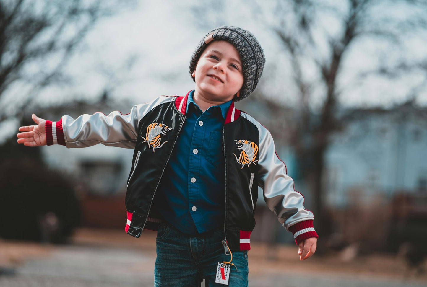 Kids Reversible Sukajan Jacket – Tiger Embroidery Japan Souvenir Jacket