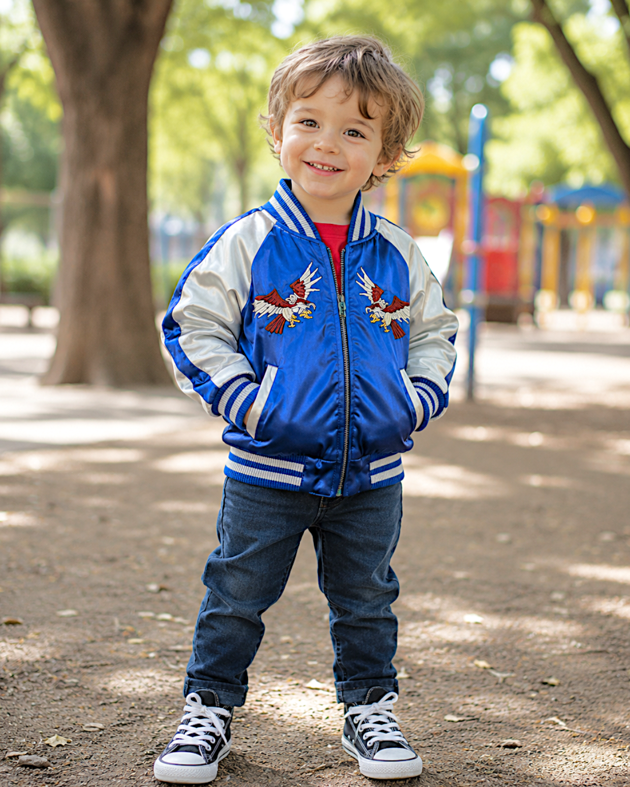 【KIDS】80cm Vintage Kids Reversible Sukajan Jacket “Tiger & Eagle”