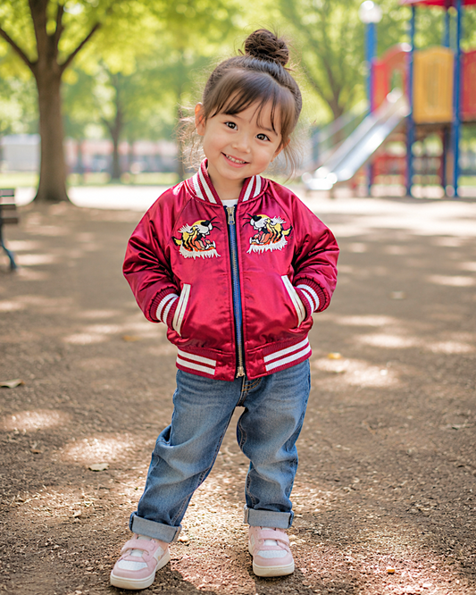 【KIDS】80cm Vintage Kids Reversible Sukajan Jacket “Tiger & Eagle”