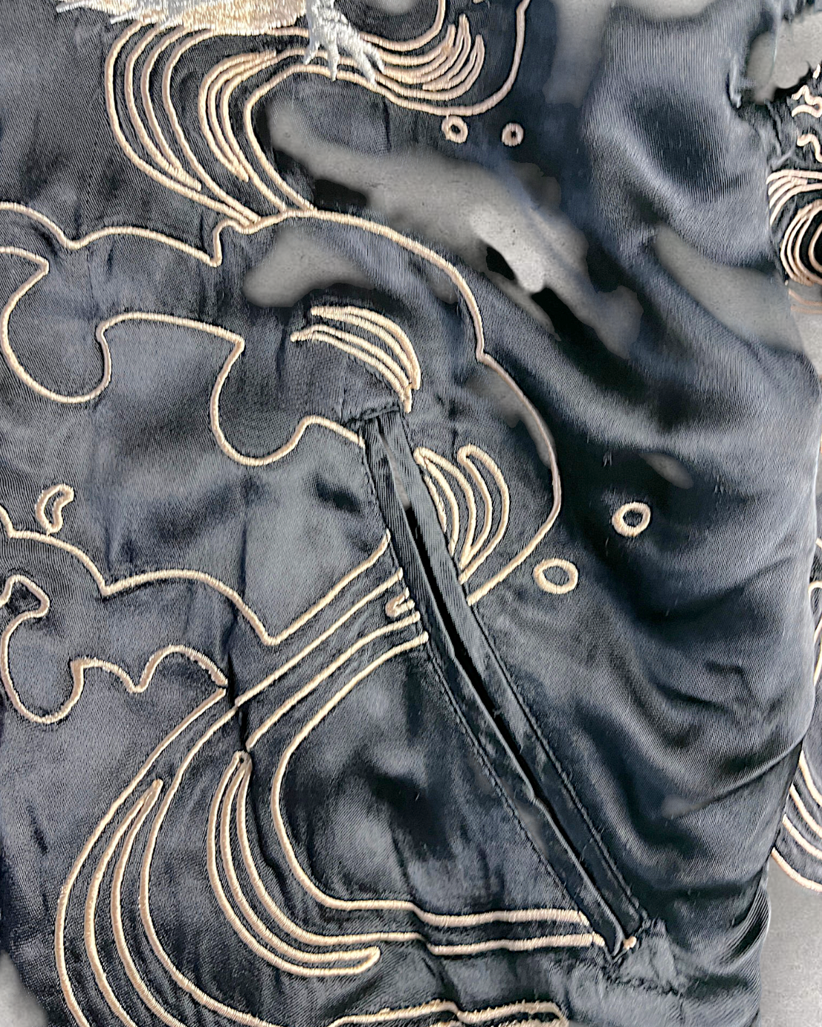 [M] Rare Vintage Sanmaruichi Sukajan Jacket – Reversible Frog  Koi Embroidery