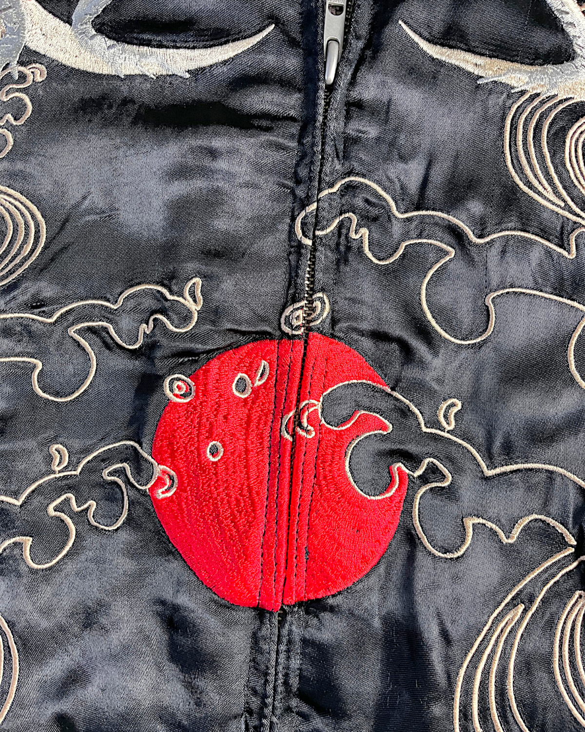 [M] Rare Vintage Sanmaruichi Sukajan Jacket – Reversible Frog  Koi Embroidery