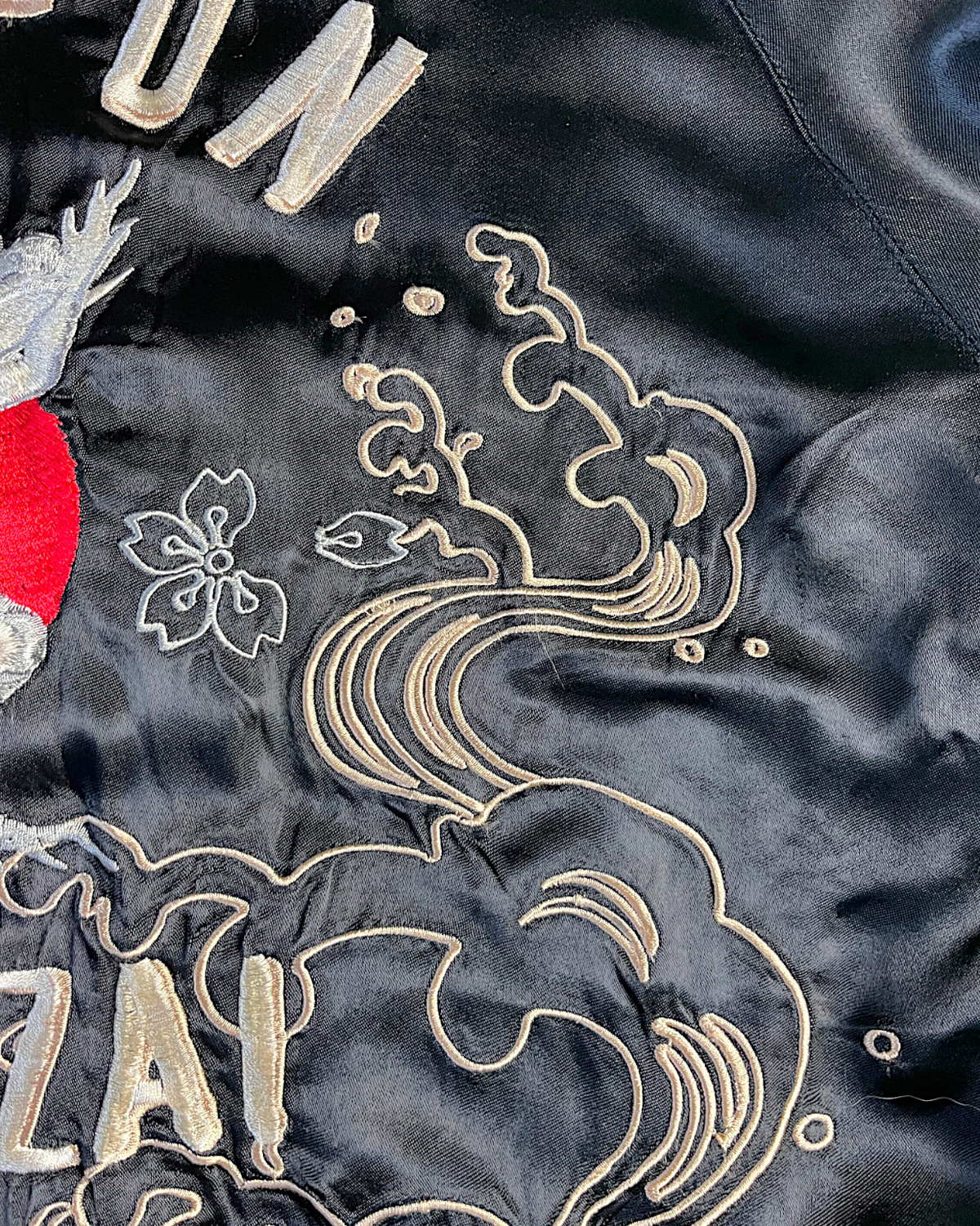 [M] Rare Vintage Sanmaruichi Sukajan Jacket – Reversible Frog  Koi Embroidery