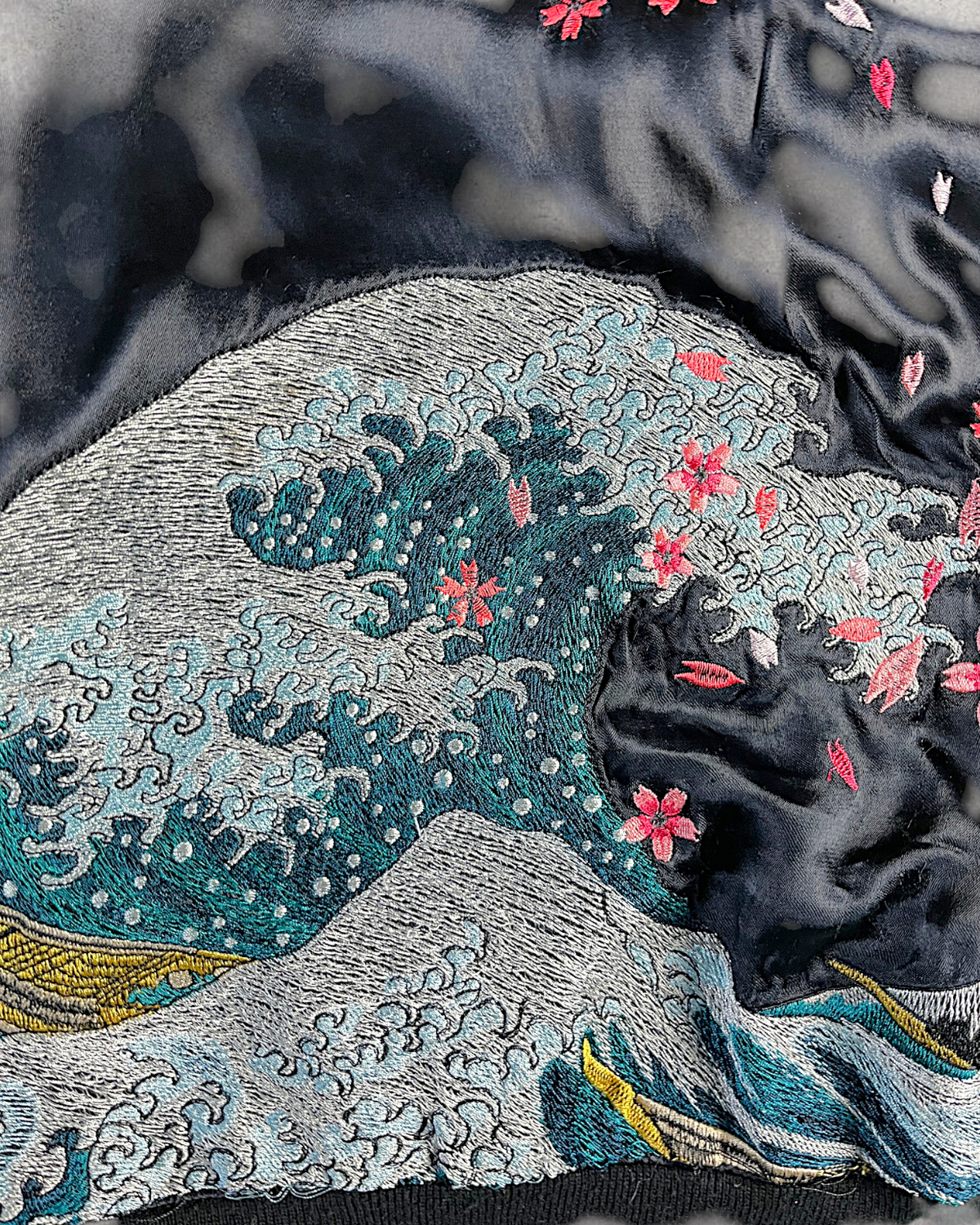 [L] Rare Vintage Miyabimusubi Reversible Sukajan Jacket – Sakura Koi Embroidery