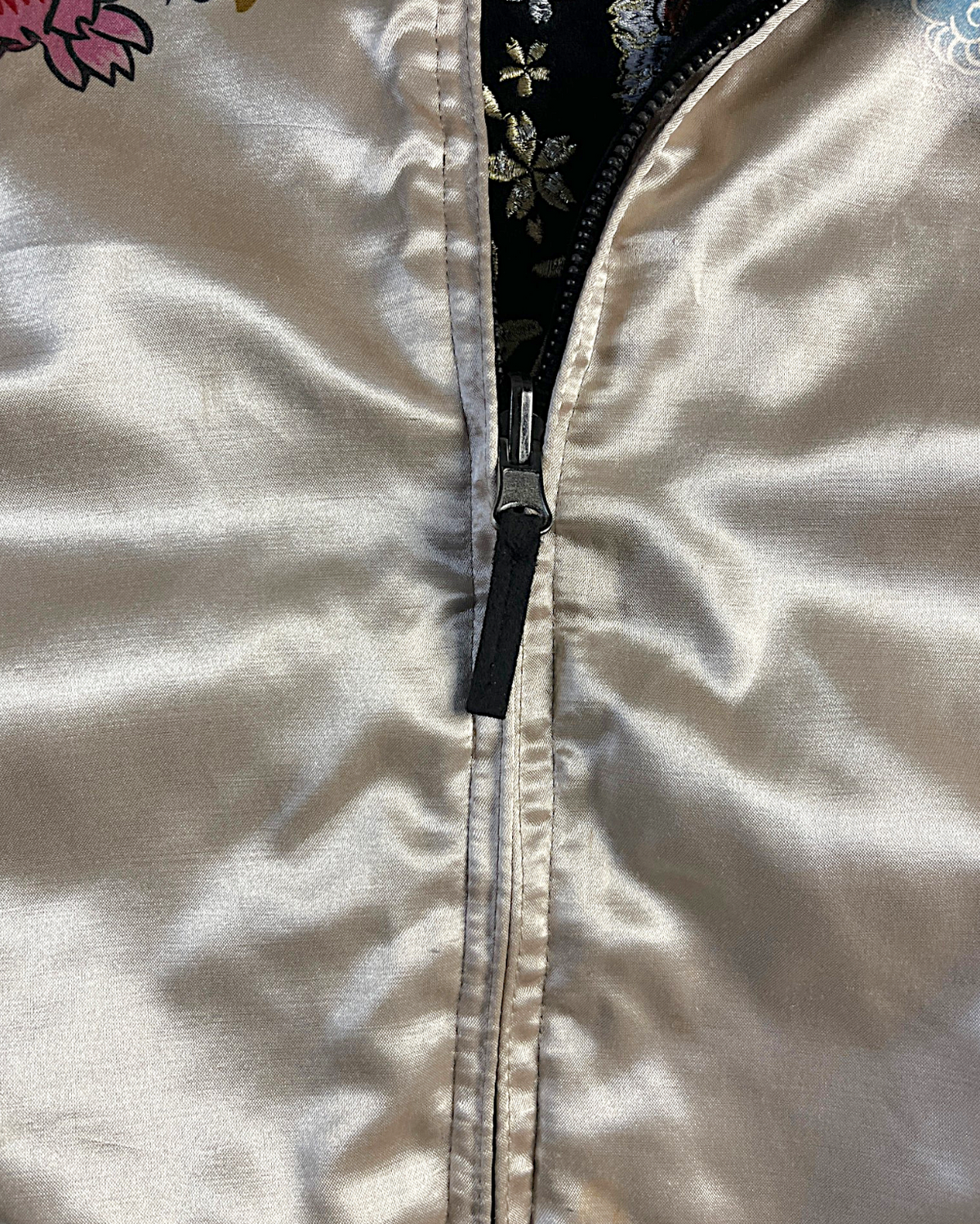 [L] Vintage Reversible Sukajan Jacket – Twin Tigers & Samurai Embroidery