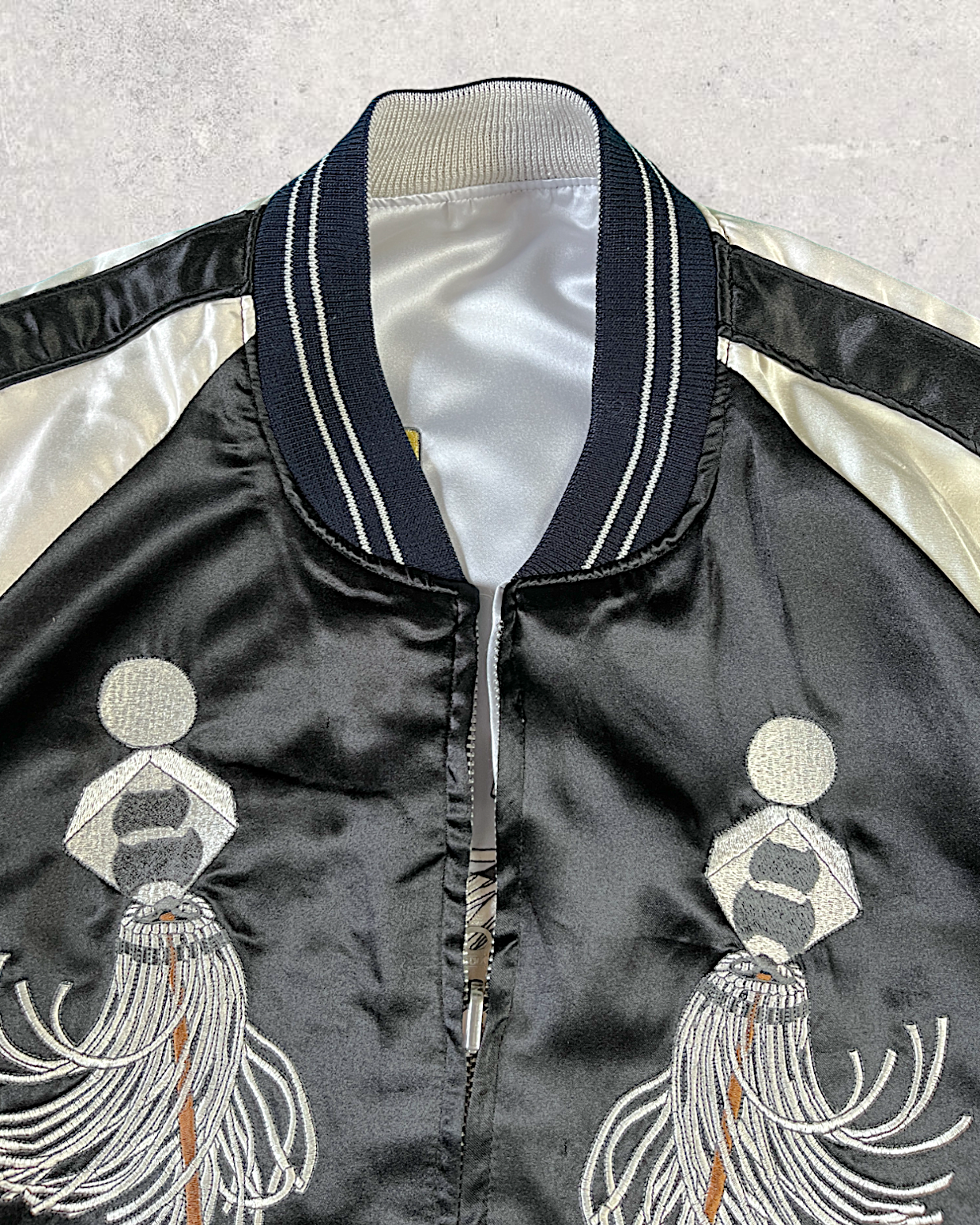 [L] 【One-of-a-Kind】COMME CA Reversible Sukajan – Edo Firefighter Embroidery | Size L Vintage Jacket