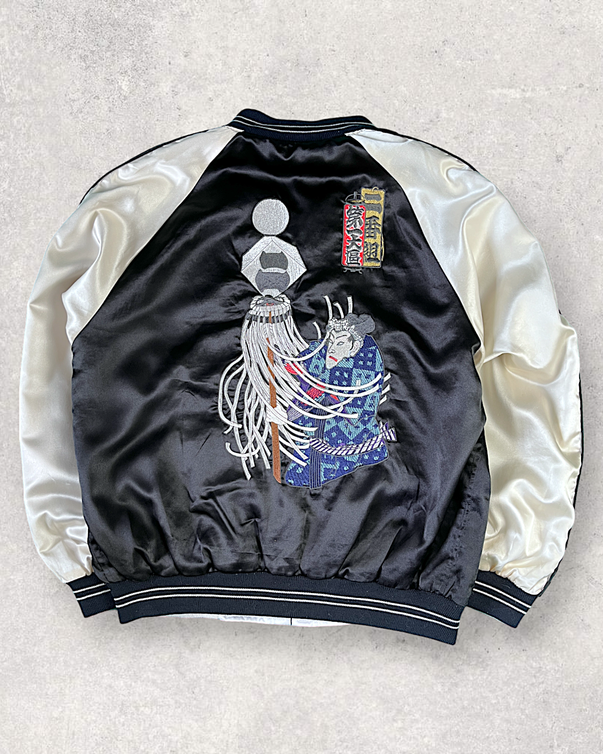 [L] 【One-of-a-Kind】COMME CA Reversible Sukajan – Edo Firefighter Embroidery | Size L Vintage Jacket
