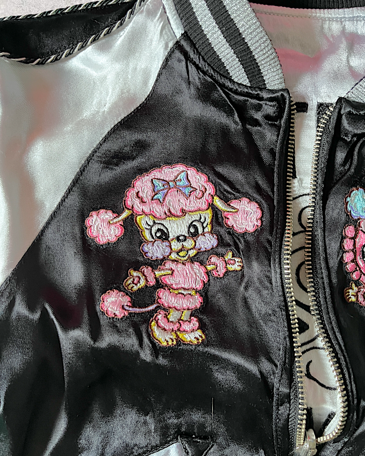 Kids sukajan reversible HYSTERIC GLAMOUR POP'N ROLL PARTY jacket | vintage