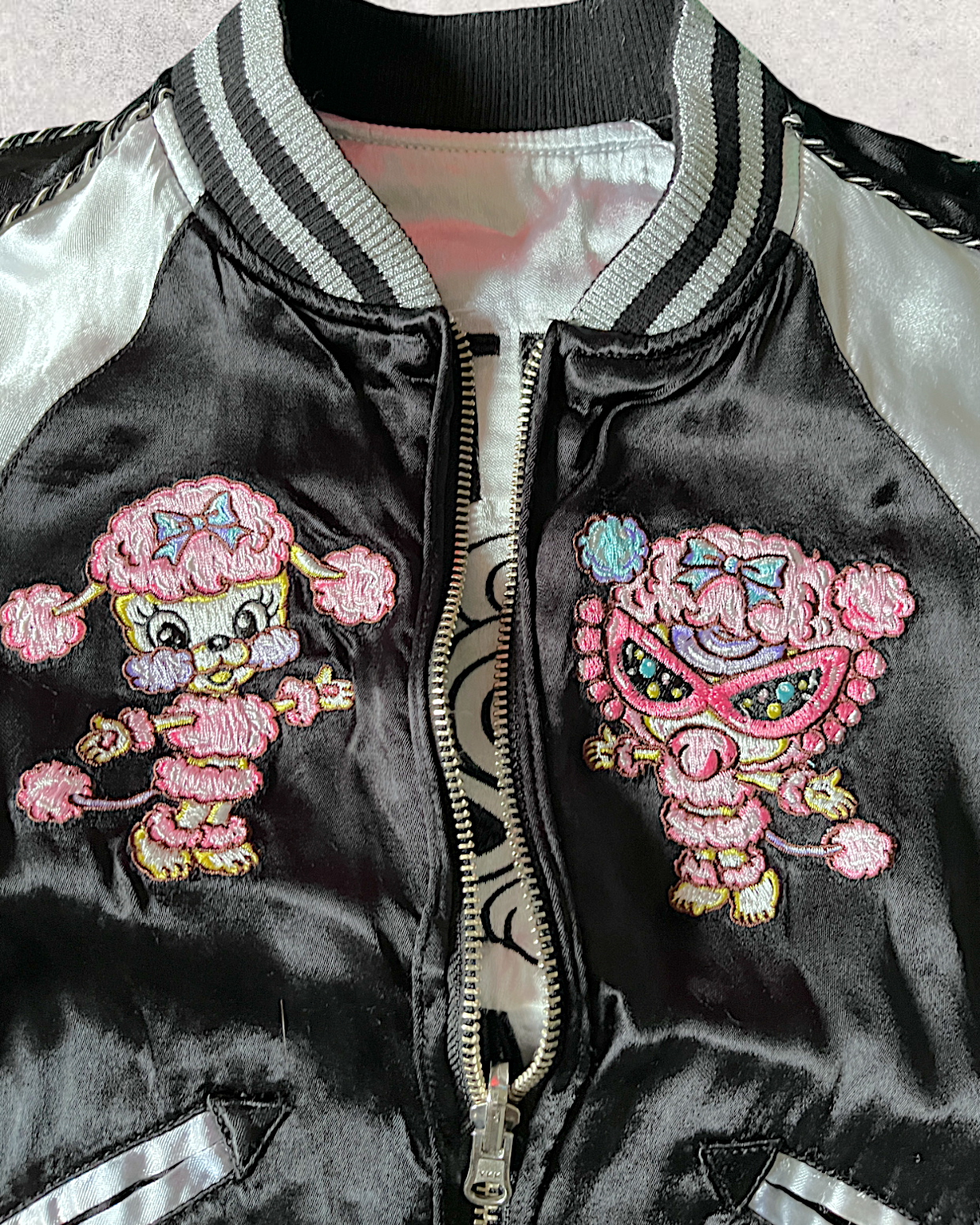 Kids sukajan reversible HYSTERIC GLAMOUR POP'N ROLL PARTY jacket | vintage