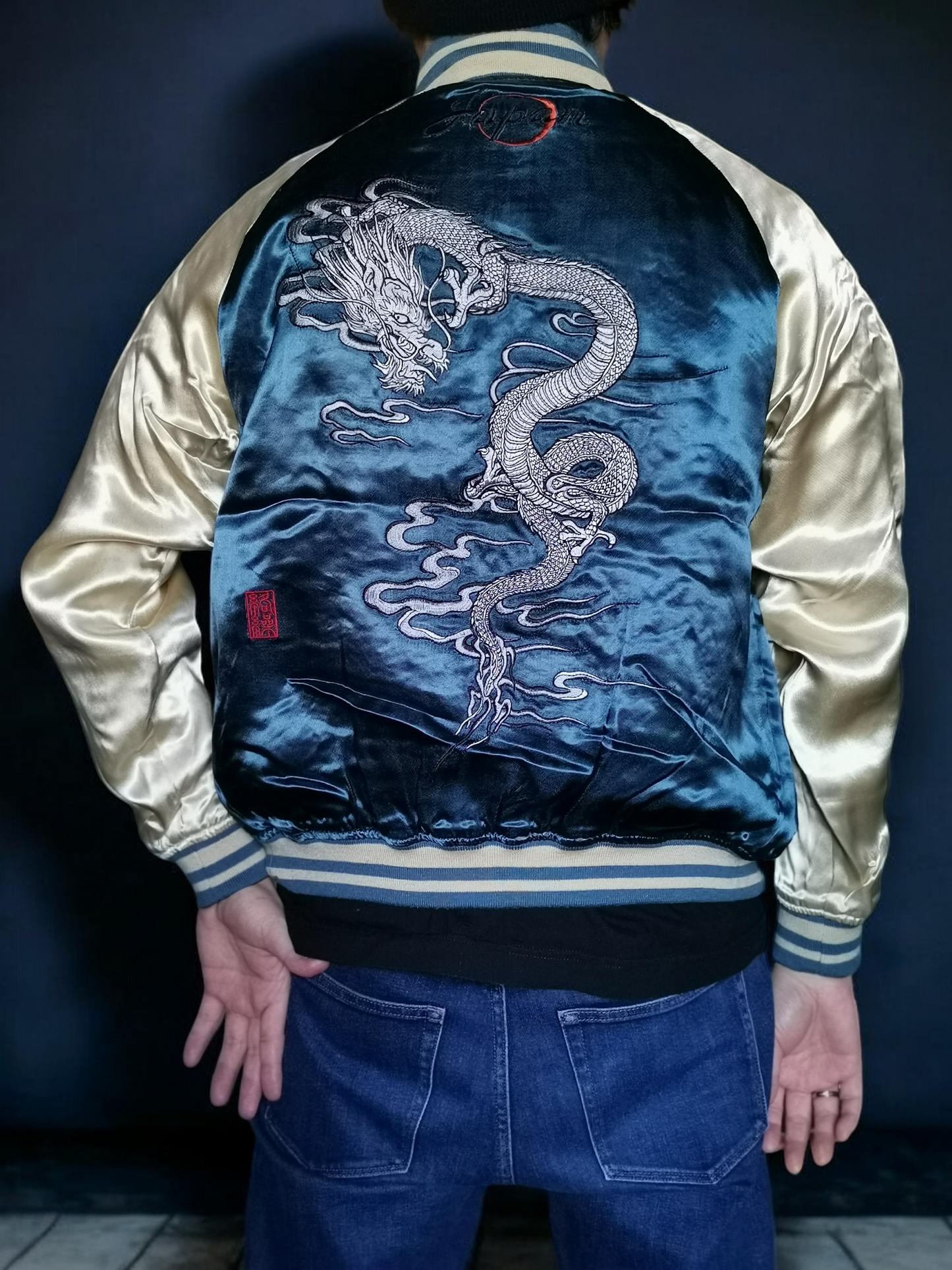 [OWL Moon x Double Dragon]  Bomber jacket Vintage / Reversable