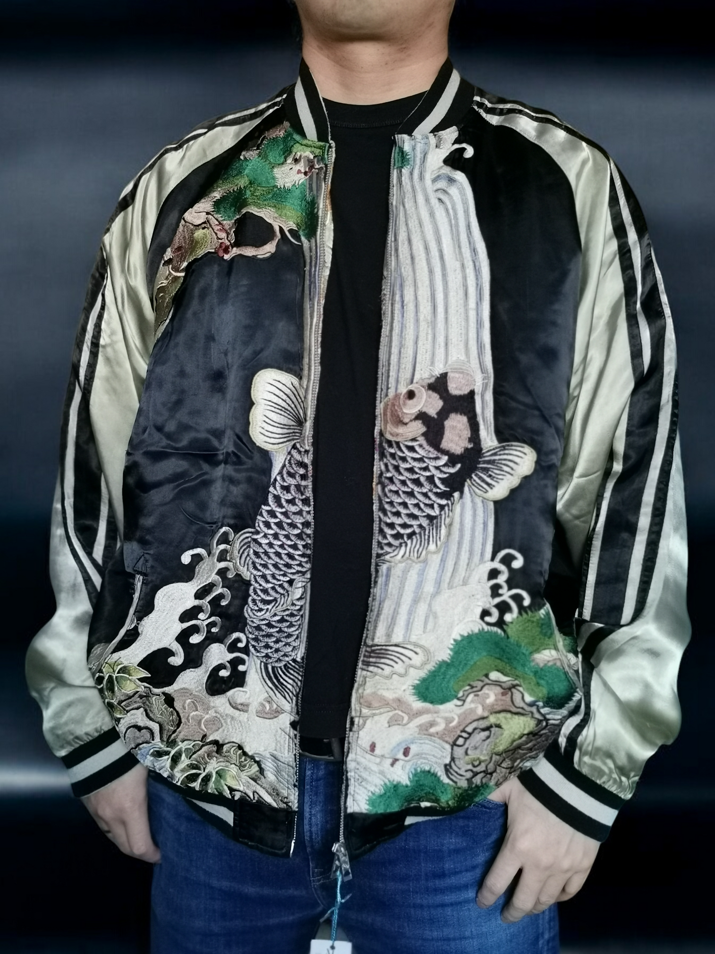 Rare Reversible XL size Flying Hakurei Koi Bomber jacket sukajan | Autumn/Winter | Vintage