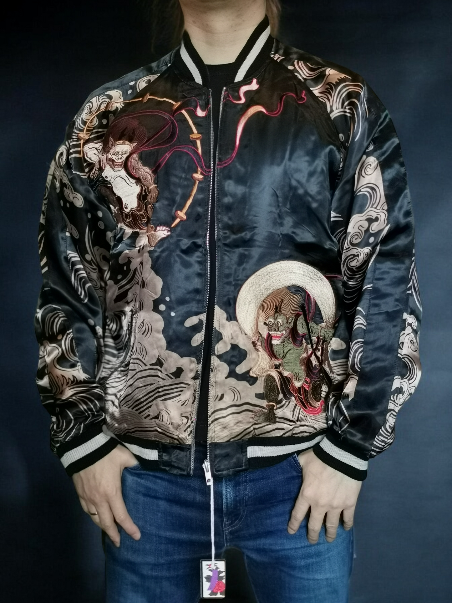 [Fuujin & Raijin]  Bomber jacket Vintage / Reversable