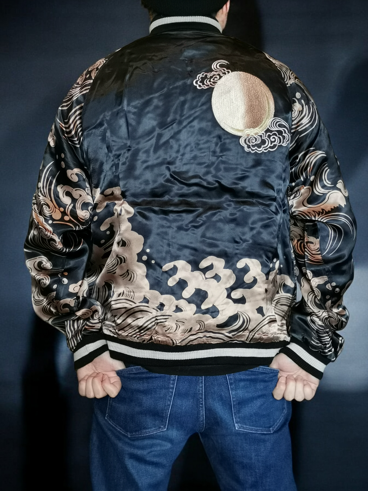 [Fuujin & Raijin]  Bomber jacket Vintage / Reversable