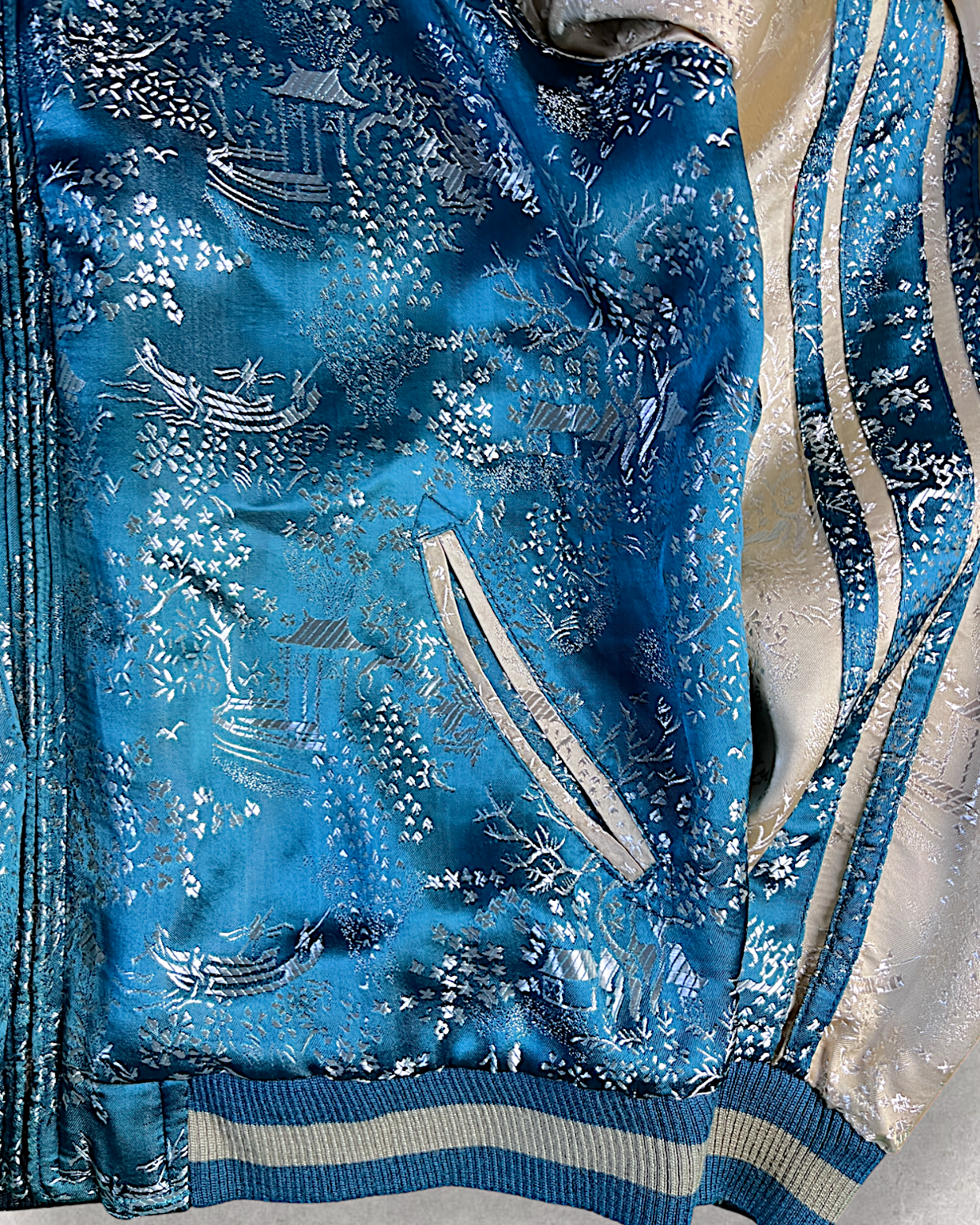 [M]Satori Phoenix Japanese Pattern Embroidery Reversible Sukajan / Black | Vintage