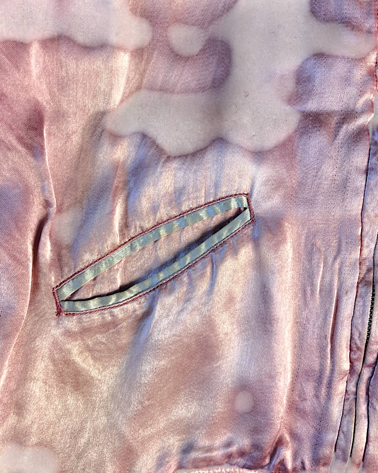 [L] Skull Pink Reversible Sukajan Houston | Vintage
