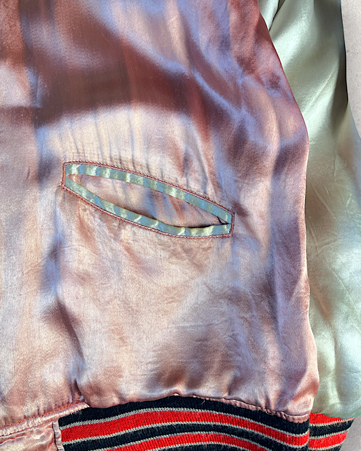[L] Skull Pink Reversible Sukajan Houston | Vintage