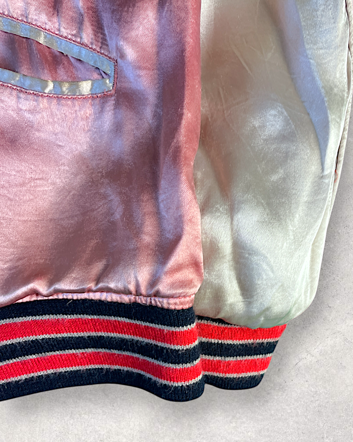 [L] Skull Pink Reversible Sukajan Houston | Vintage