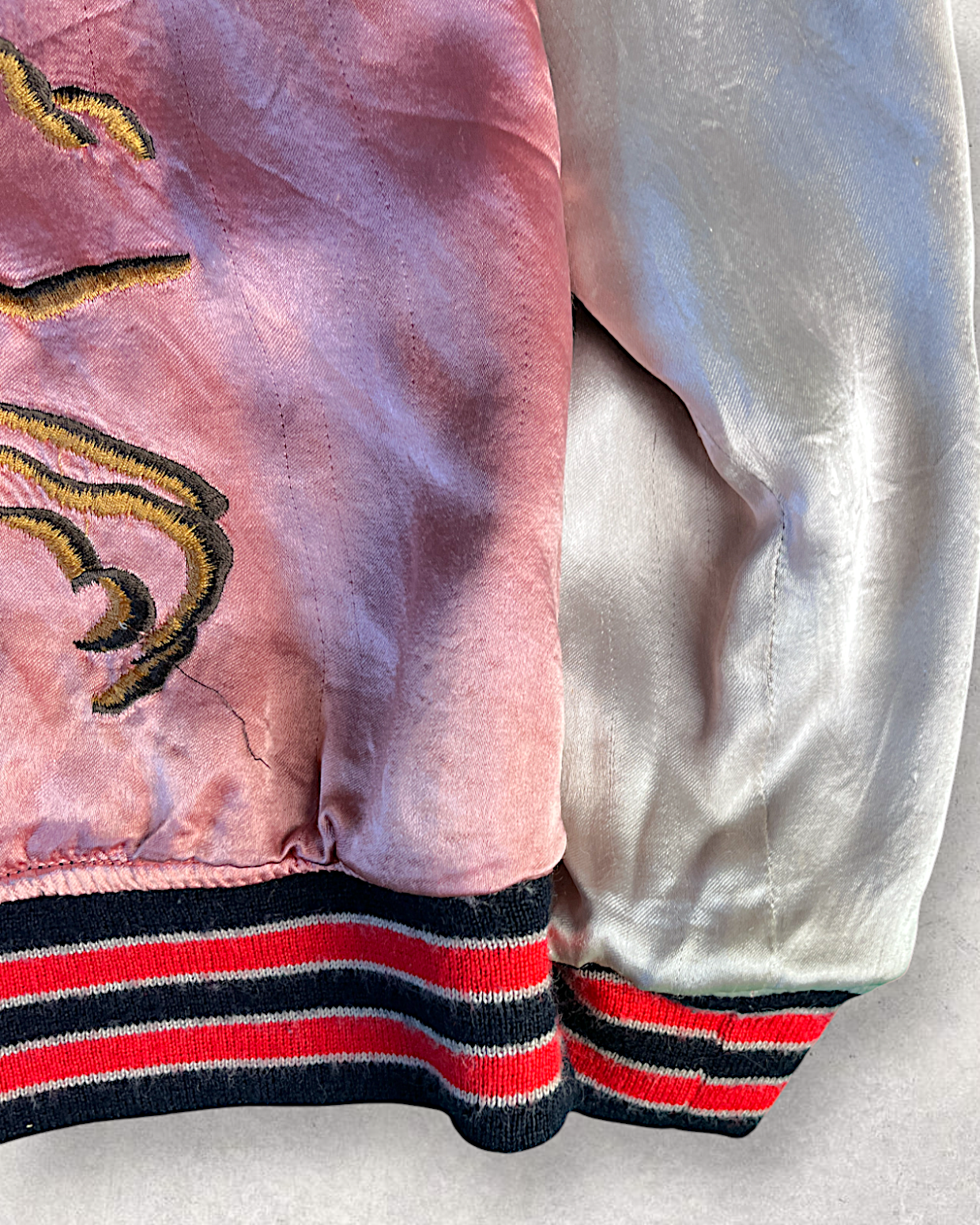 [L] Skull Pink Reversible Sukajan Houston | Vintage