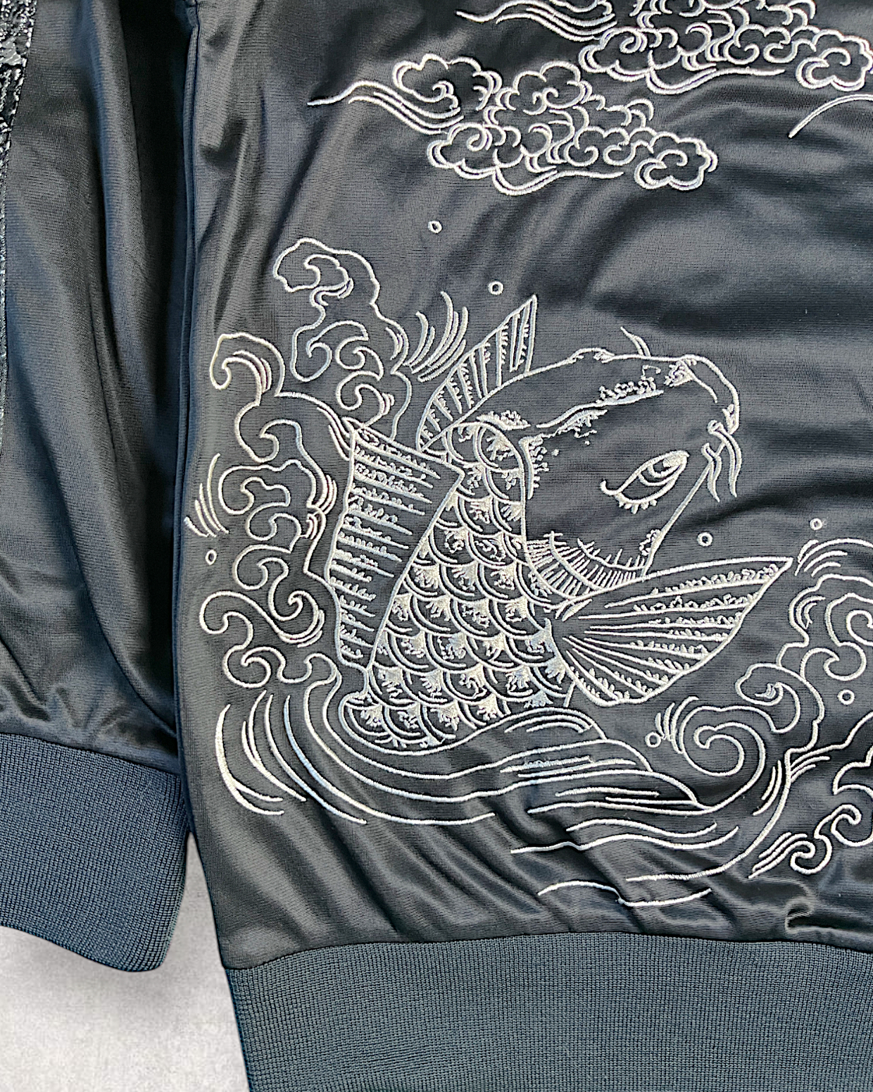 [L] Rare Dragon & Koi Track jacket - Exquisite Japanese Embroidery| Vintage