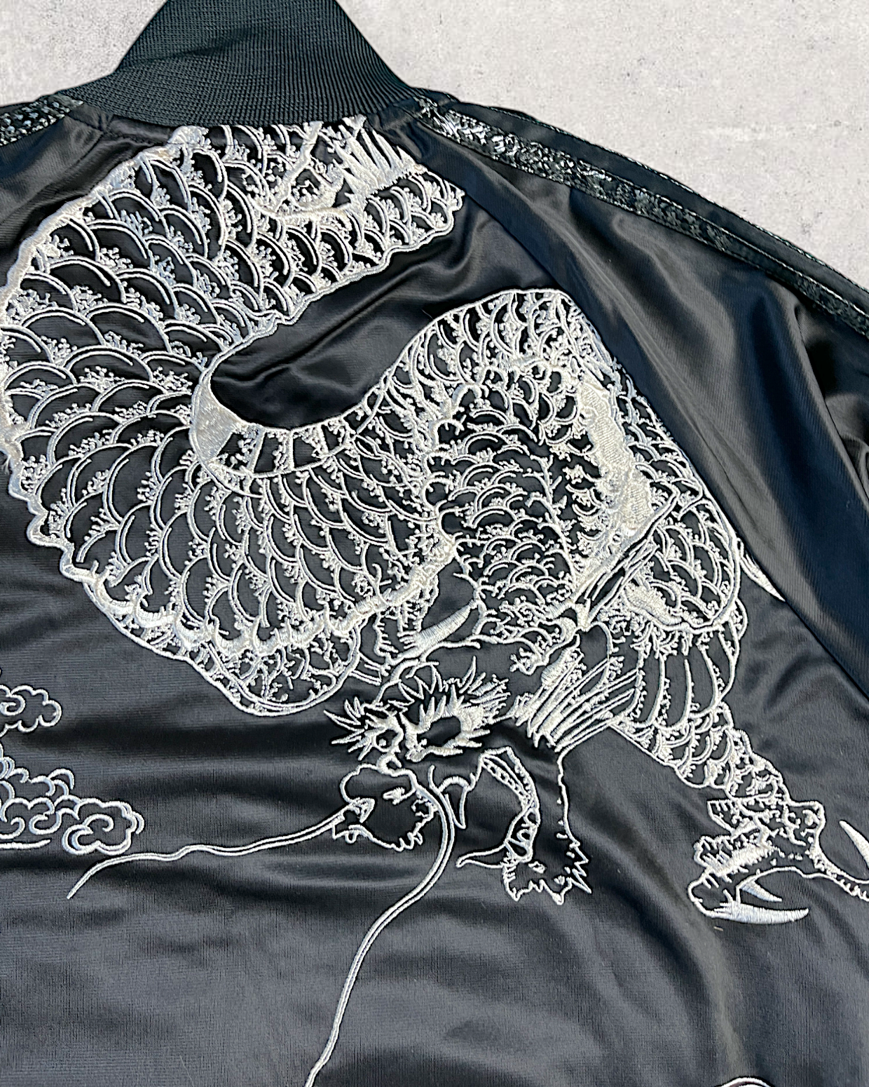 [L] Rare Dragon & Koi Track jacket - Exquisite Japanese Embroidery| Vintage
