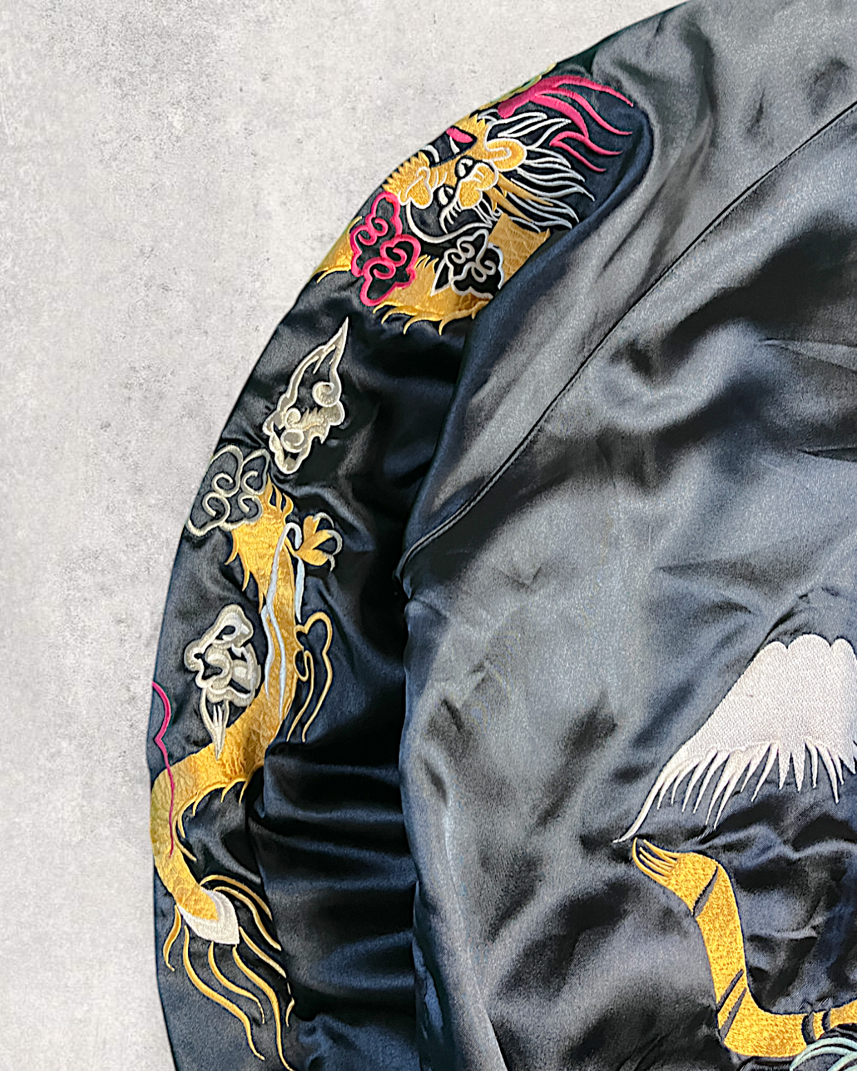 [L] Japanese Dragon & Tiger Sukajan - Powerful Embroidery　| Vintage